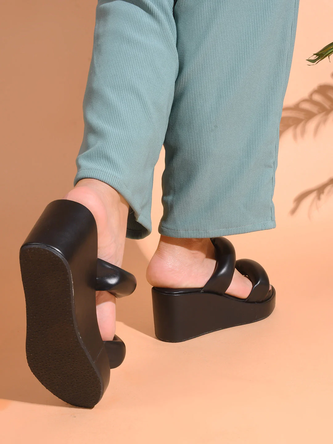 Jm Looks Puffy Strap Platform Wedge Sandals - Image 3