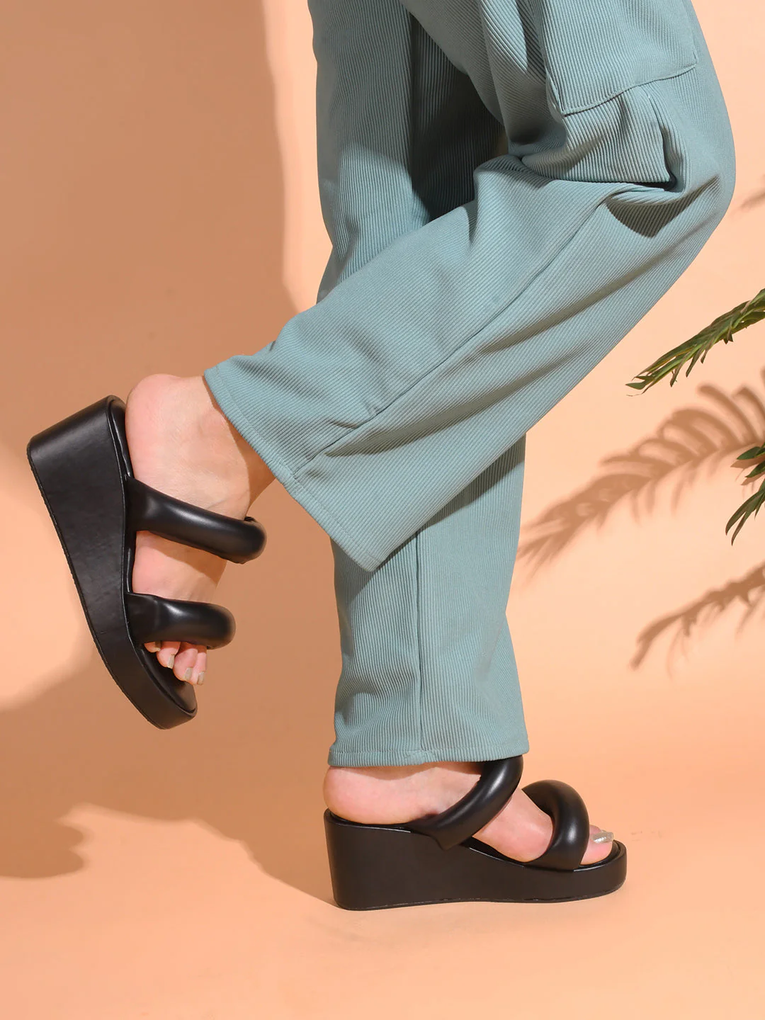 Jm Looks Puffy Strap Platform Wedge Sandals - Image 4