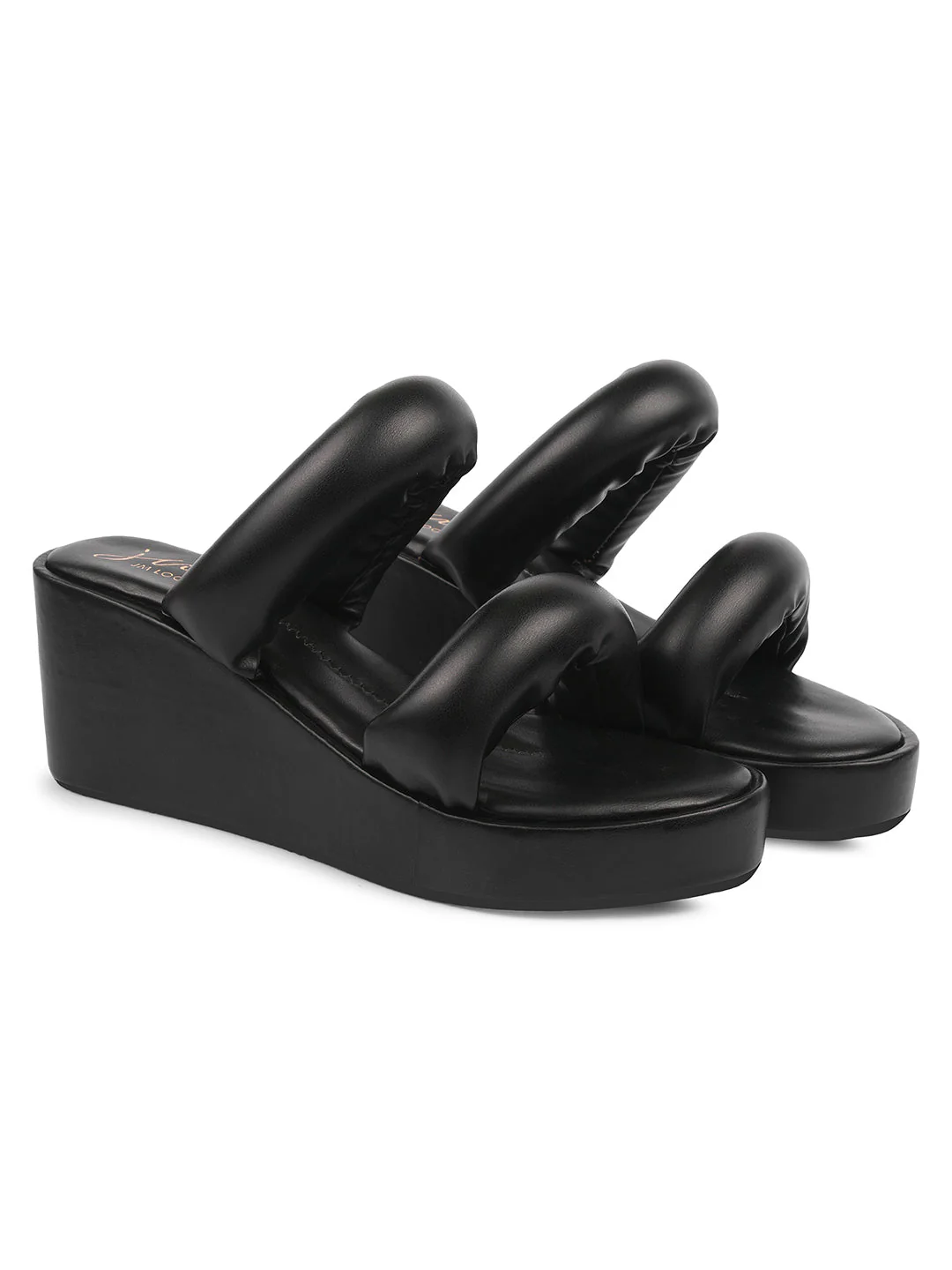 Jm Looks Puffy Strap Platform Wedge Sandals - Image 5