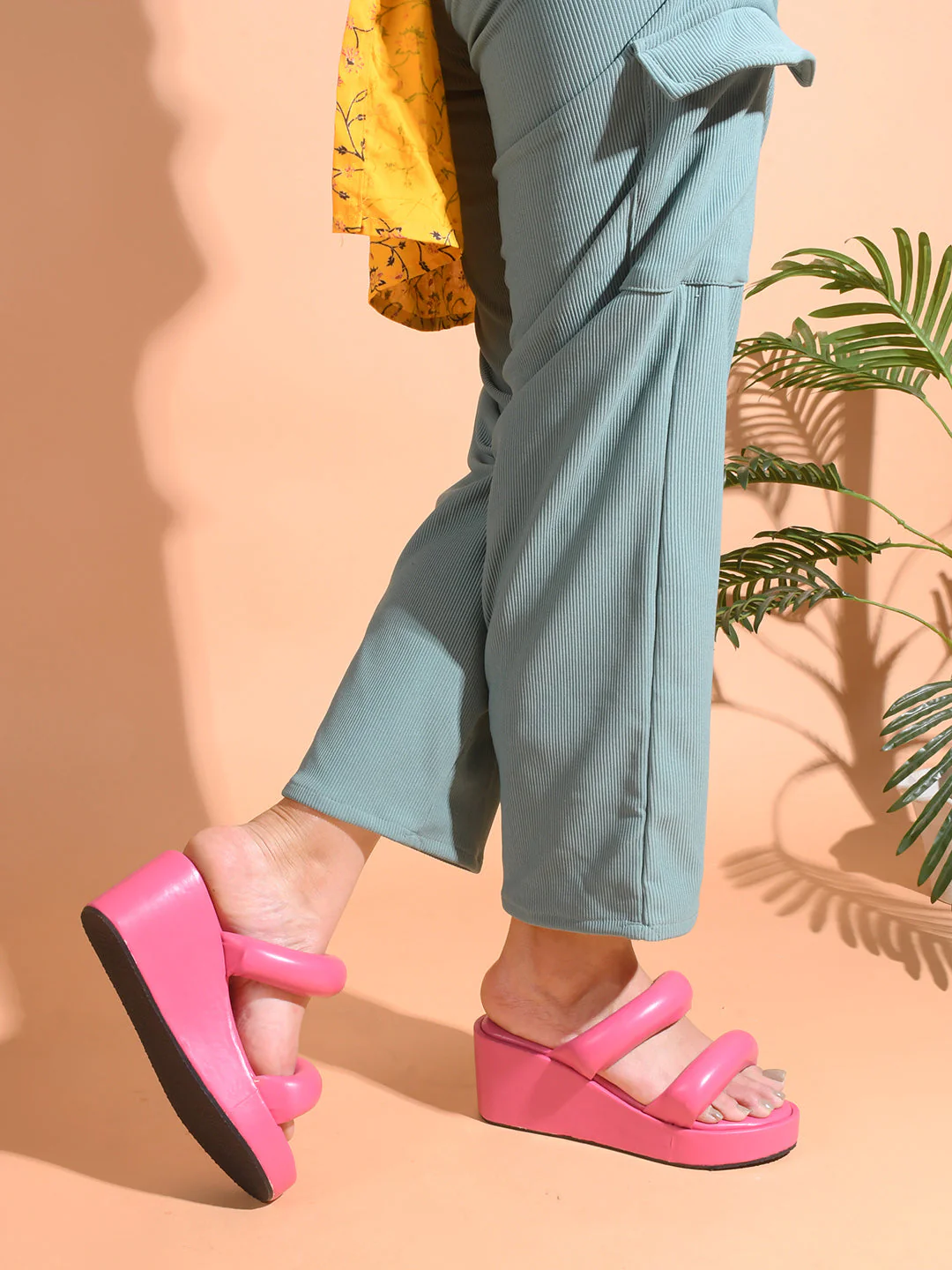 Jm Looks Puffy Strap Platform Wedge Sandals - Image 9