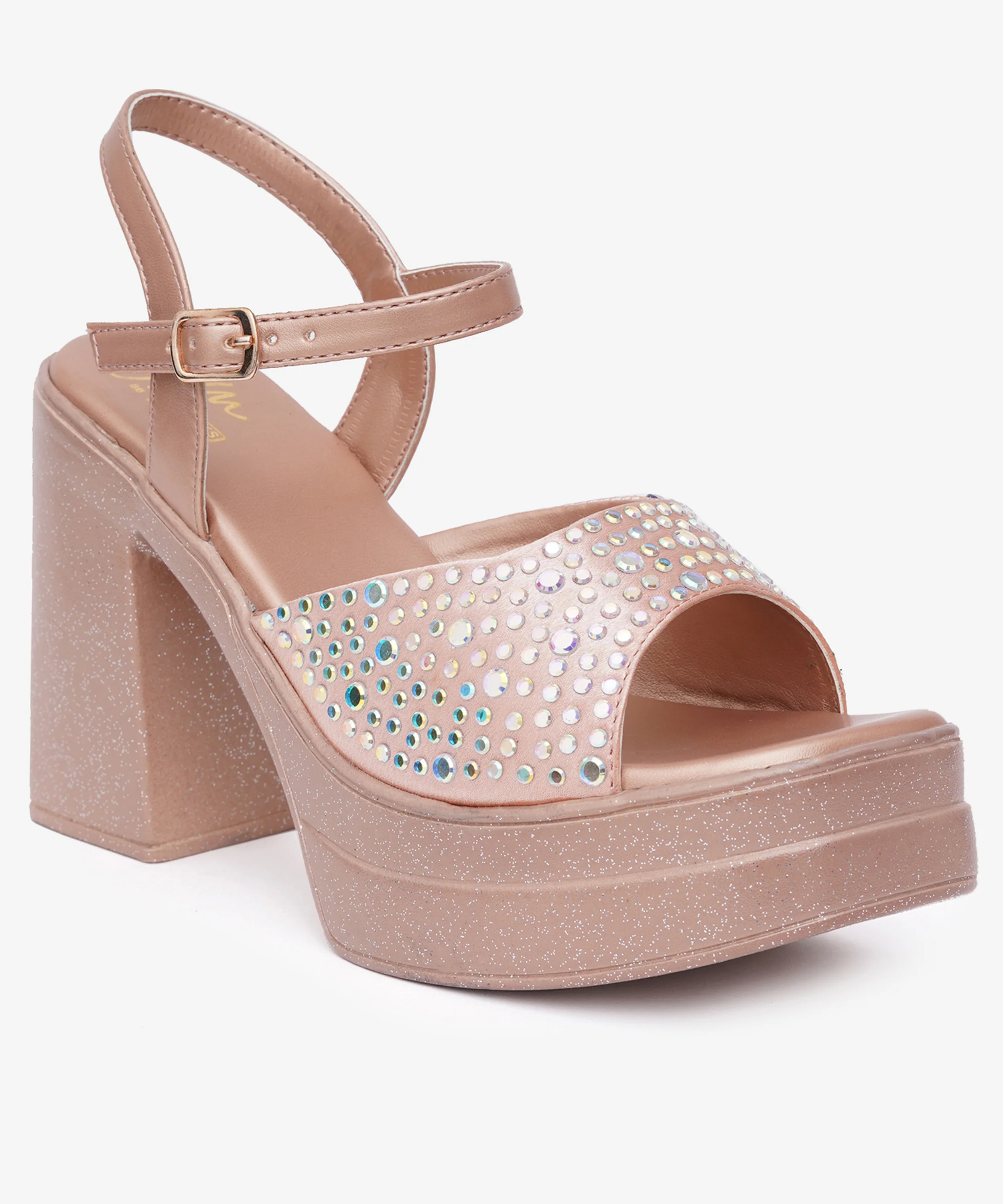 Platform Heels with Stone Detail & Stable Block Heel - Image 17