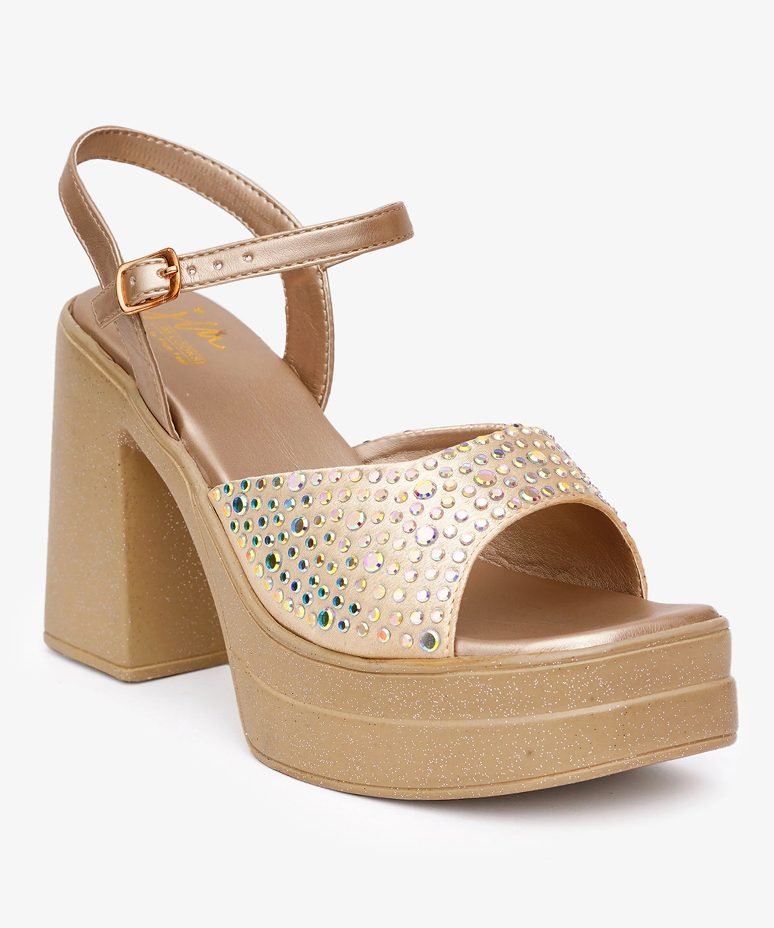 Platform Heels with Stone Detail & Stable Block Heel - Image 6