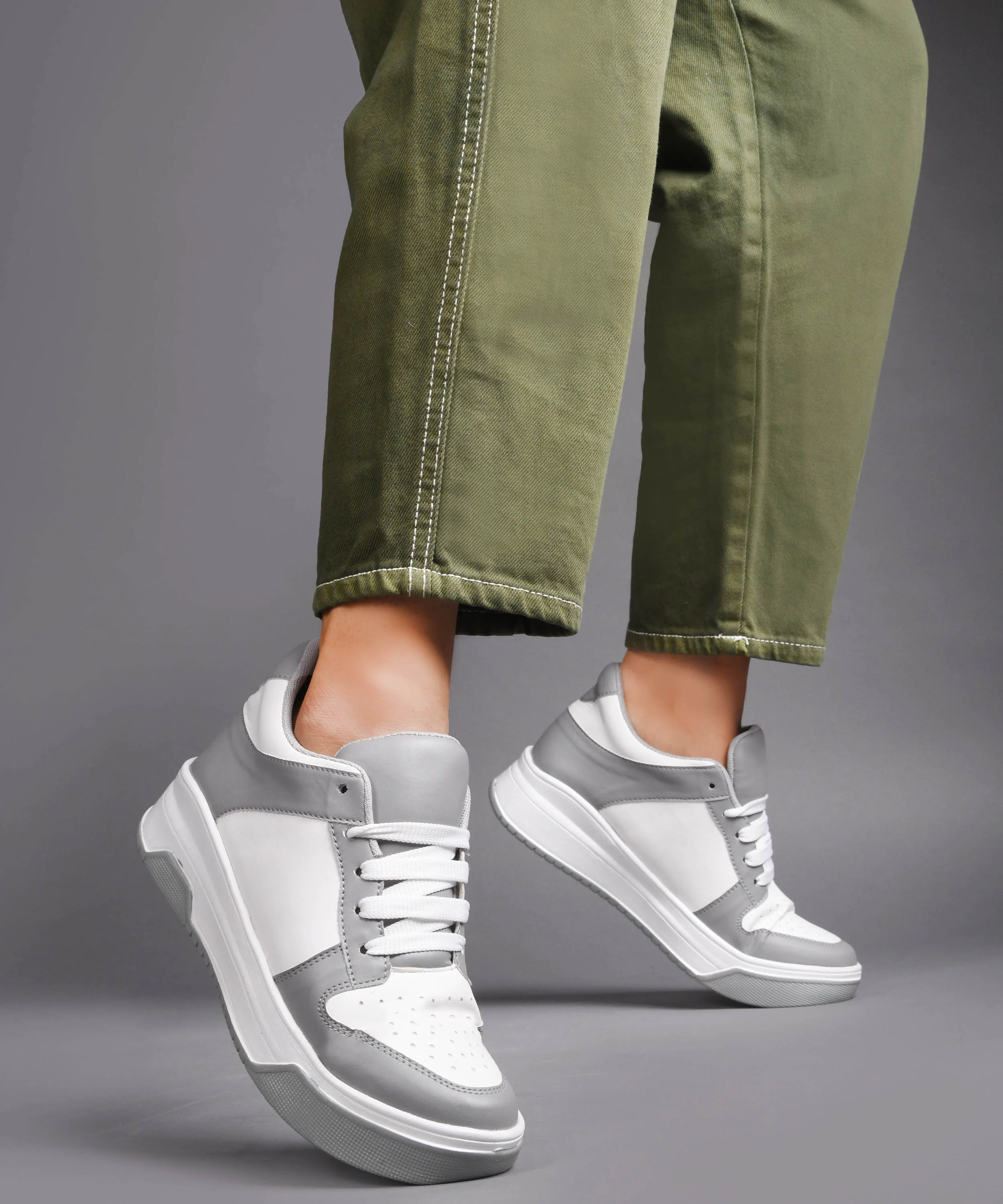 Platform Lace-Up Casual Sneakers - Image 11