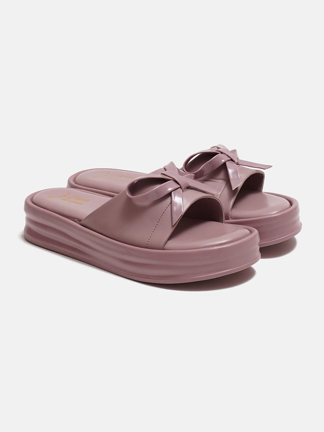 Platform Slides with Bow Accent and Cushioned Sole - Image 13