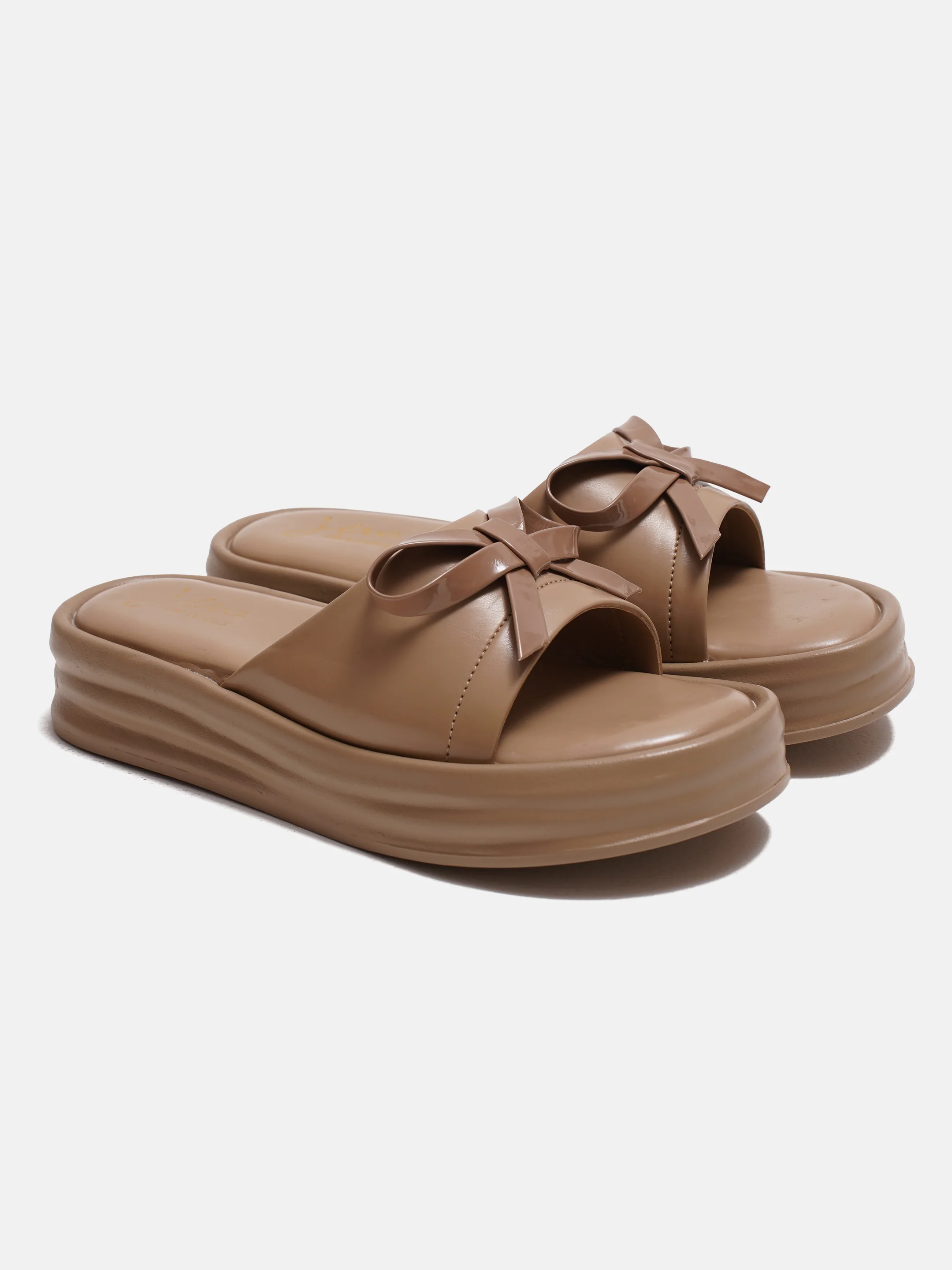 Platform Slides with Bow Accent and Cushioned Sole - Image 6