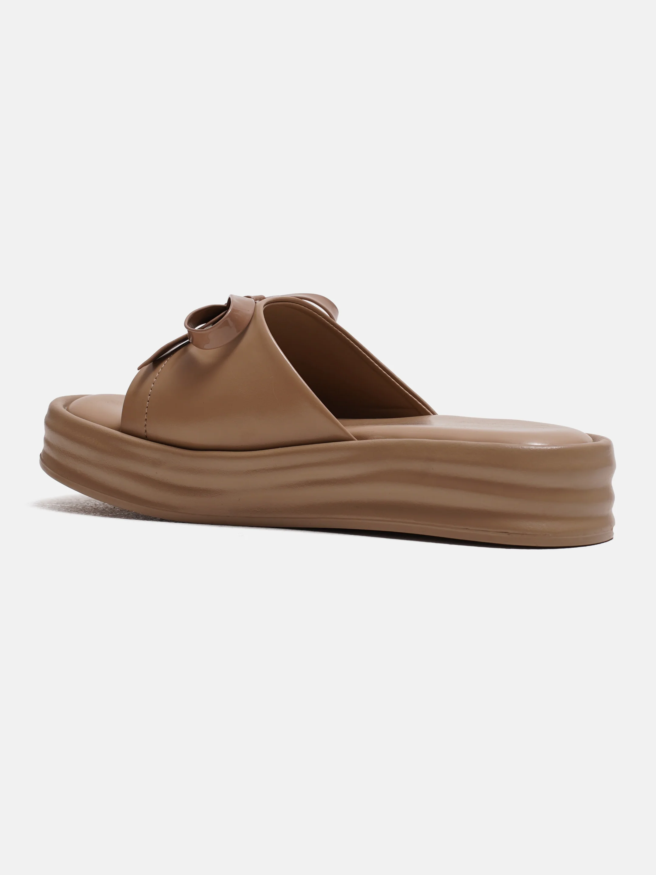 Platform Slides with Bow Accent and Cushioned Sole - Image 7