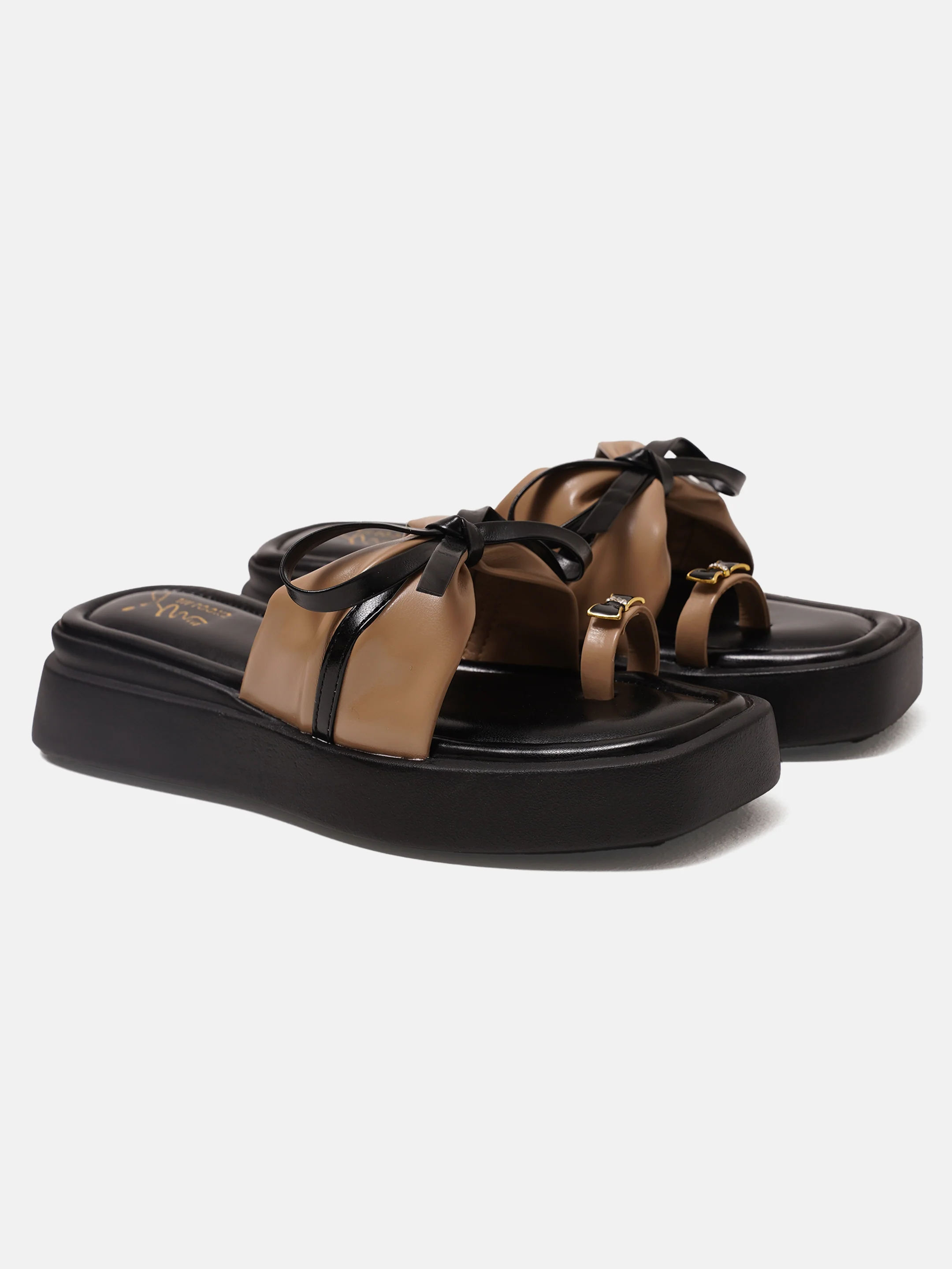 Platform Toe-Ring Slides with Bow Accent - Image 21
