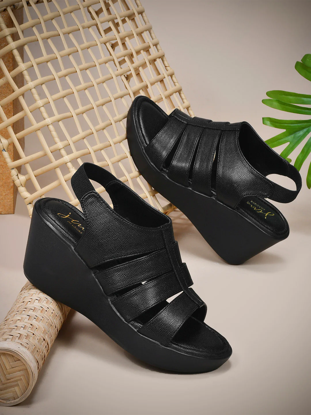 Platform Wedge Sandals with Flexible Fit