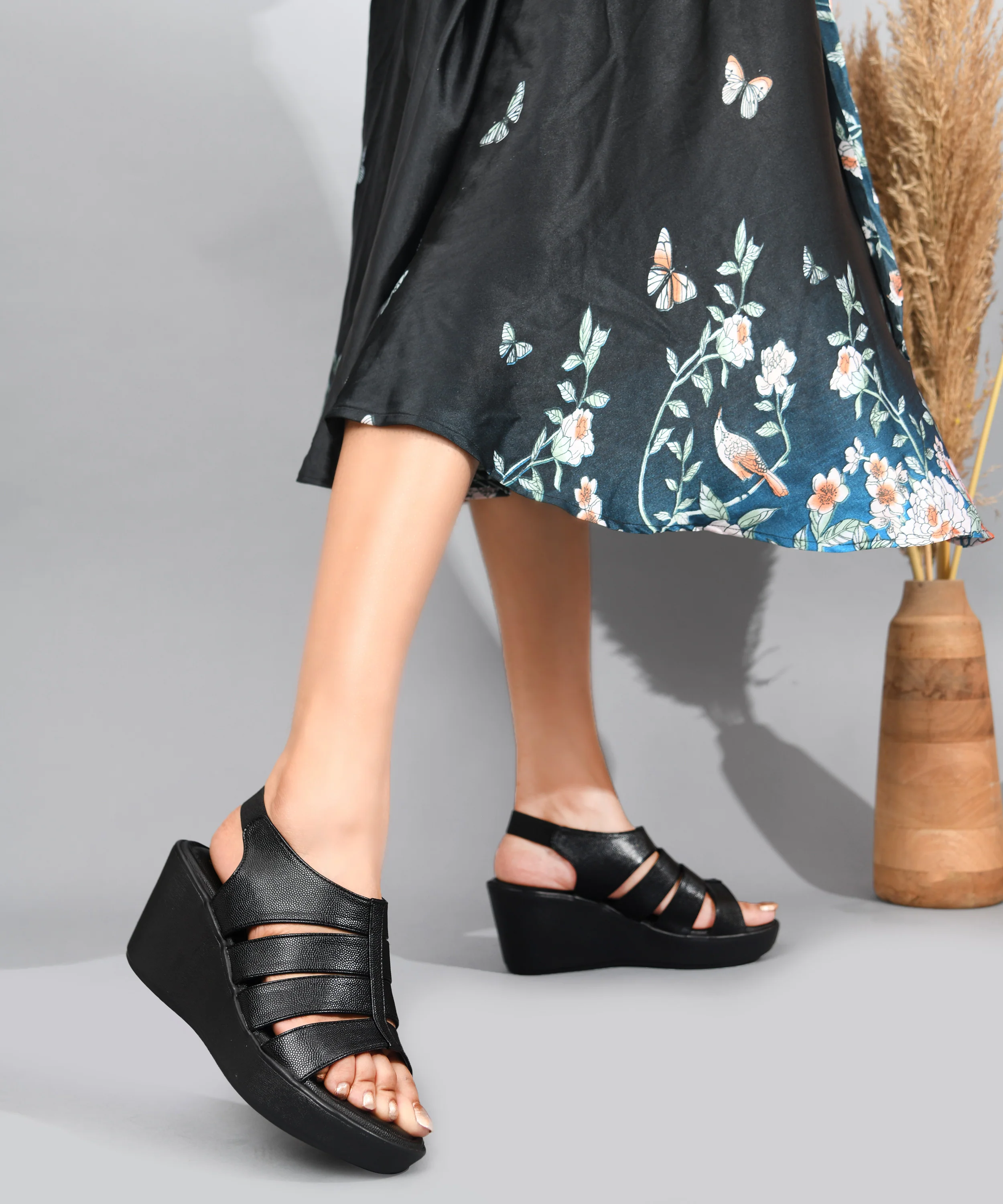 Platform Wedge Sandals with Flexible Fit - Image 2