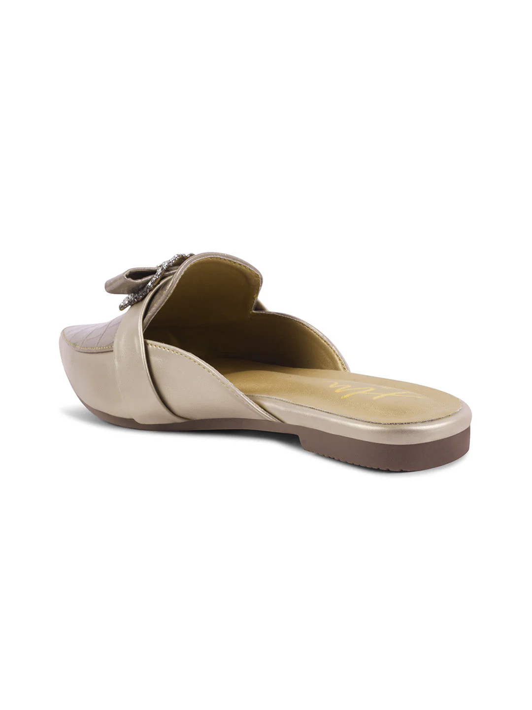 Pointed Mules with Textured Finish and Bow Detail - Image 18