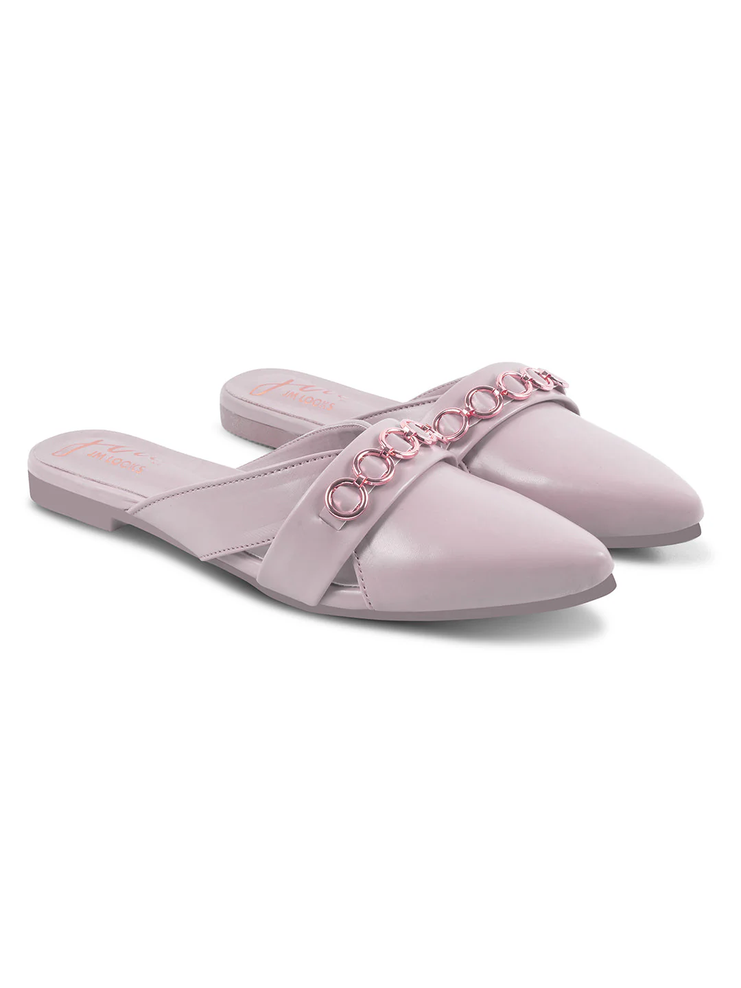 JM Looks Women's Chain Detail Pointed Mules - Image 14