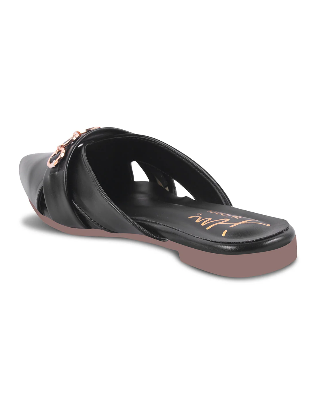 JM Looks Women's Chain Detail Pointed Mules - Image 6