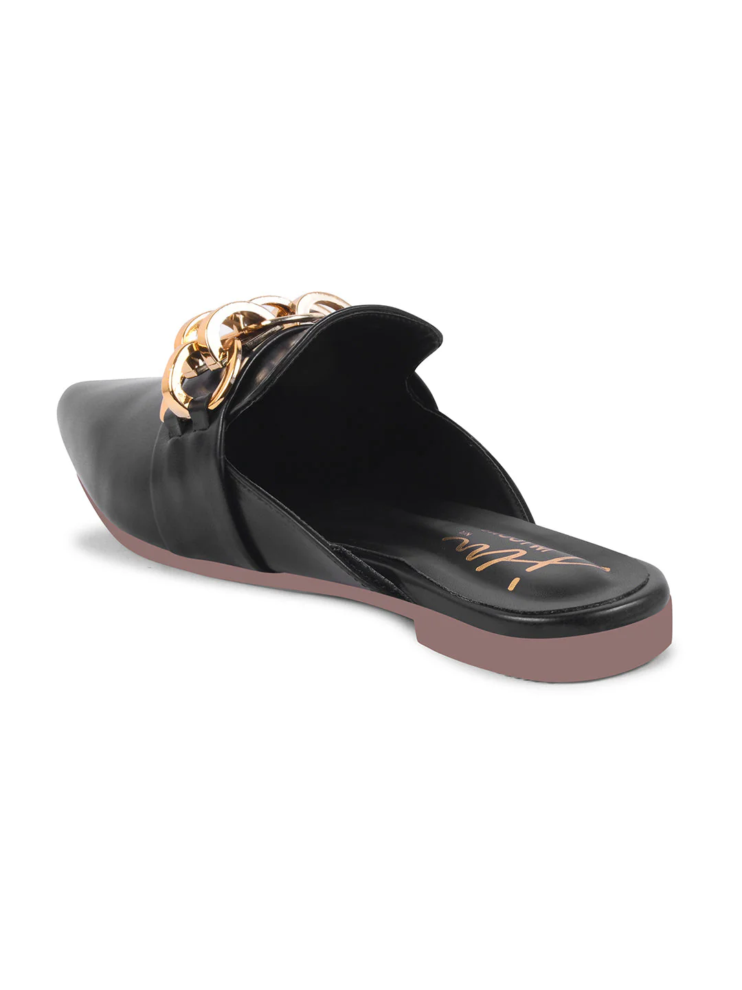 JM Looks Women's Bold Chain Pointed Mules - Image 6