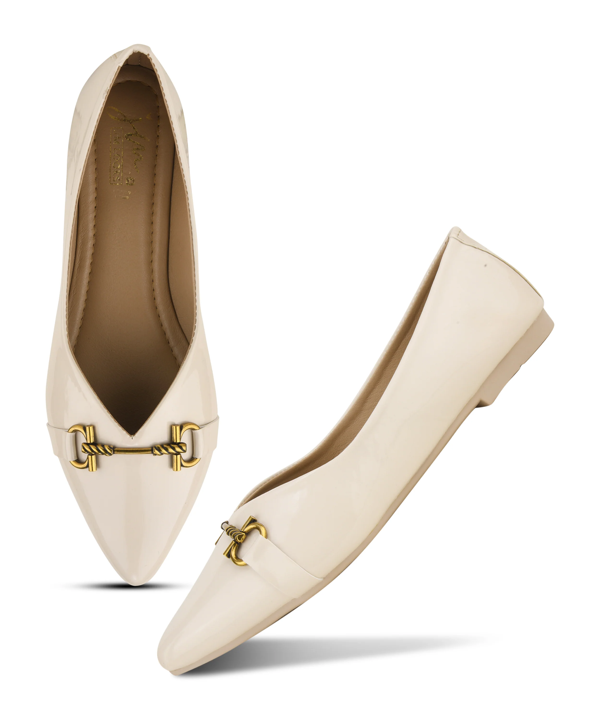 Pointed-Toe Loafers with Glossy Finish & Metal Chain Detail - Image 18