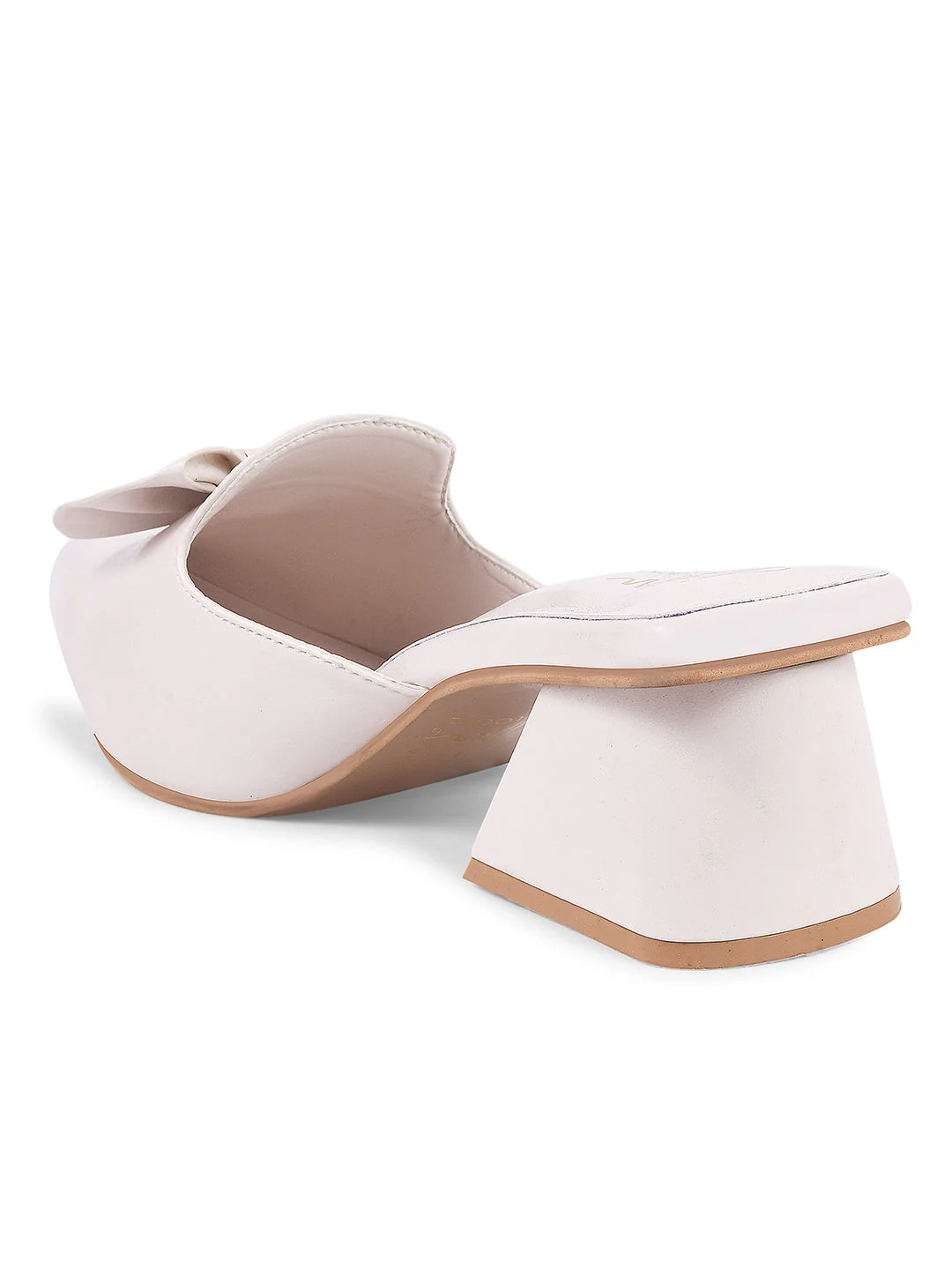 JM Looks Women's Bow Pointed Toe Block Heel Mules - Image 12