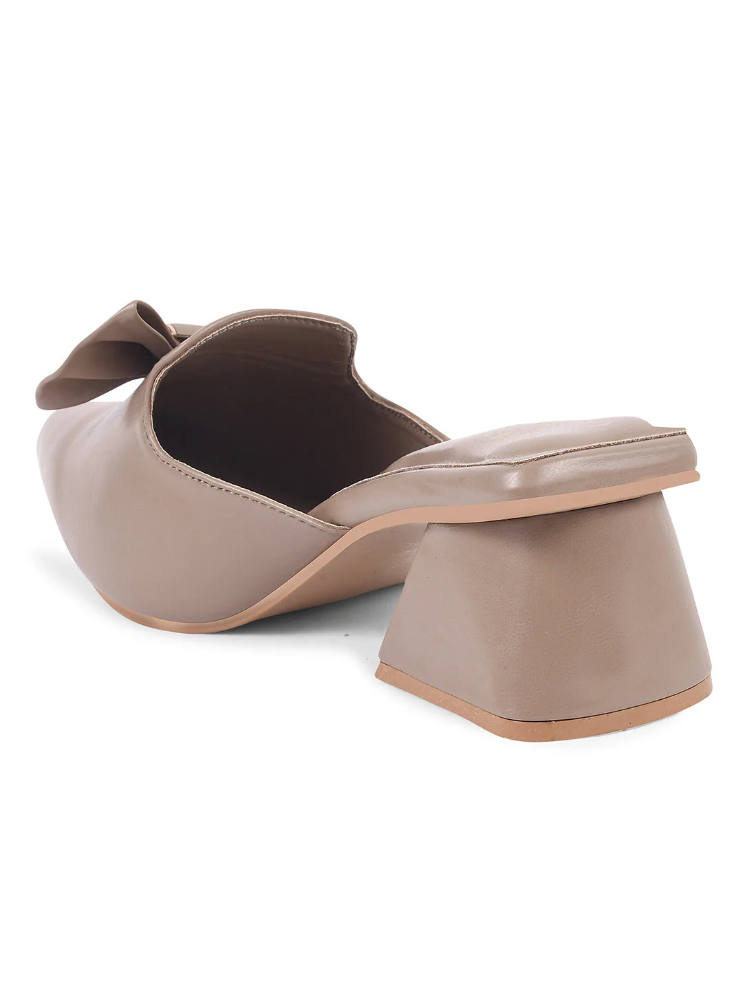 JM Looks Women's Bow Pointed Toe Block Heel Mules - Image 6