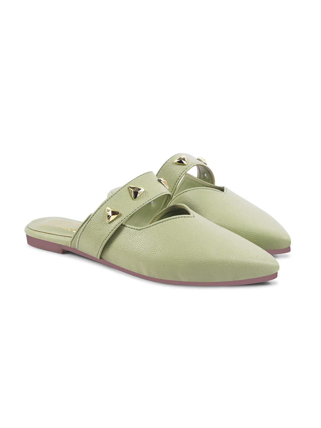 Pointed-Toe Mules with Studded Strap Detail - Image 17