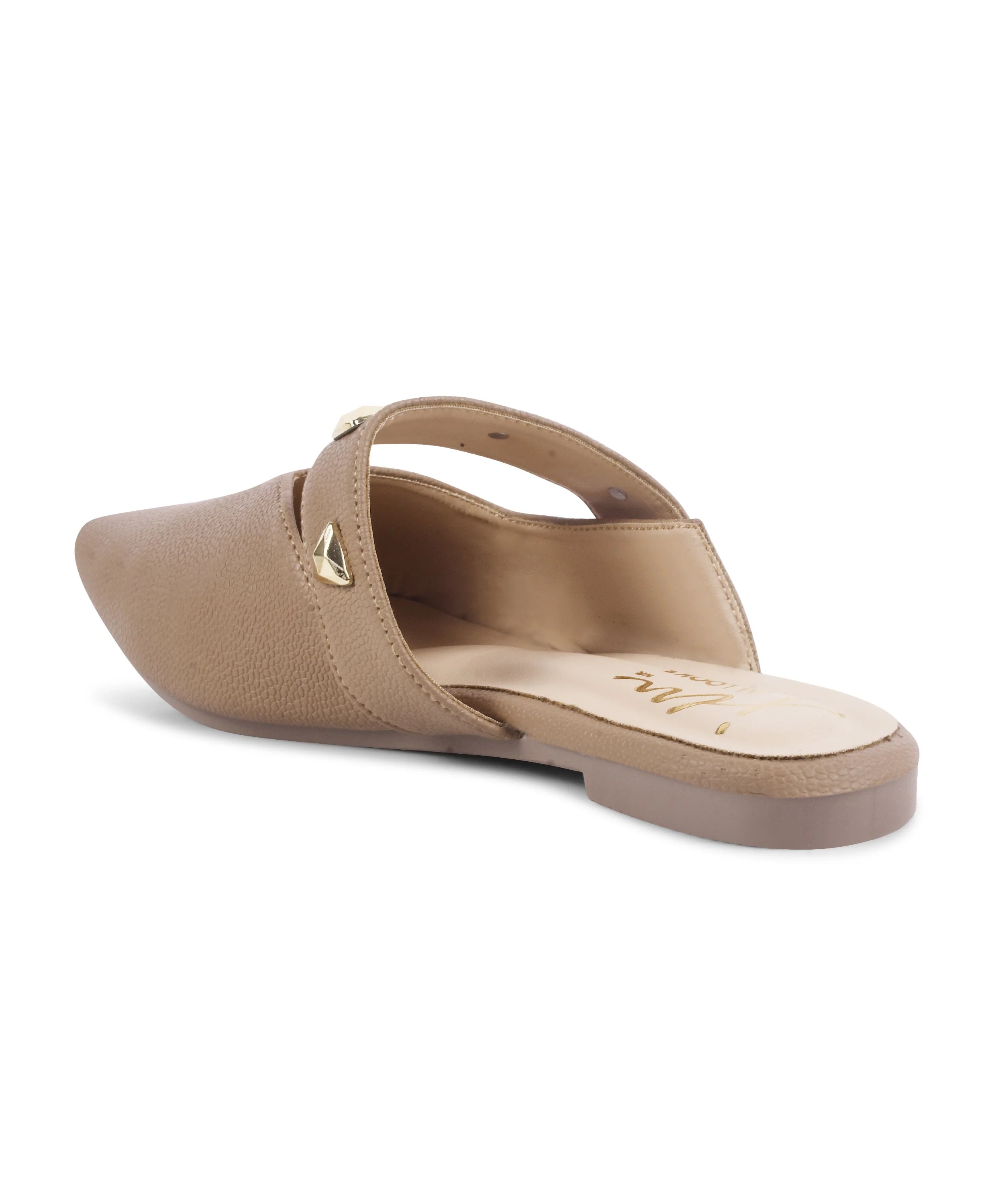 Pointed-Toe Mules with Studded Strap Detail - Image 6