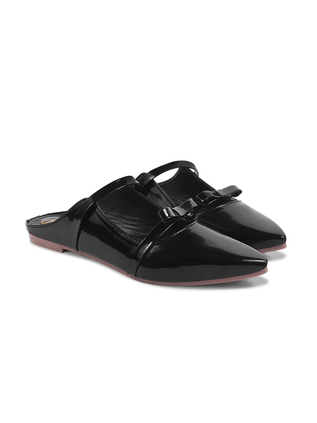 Pointed-Toe Patent Mules with Double Strap Detail - Image 13