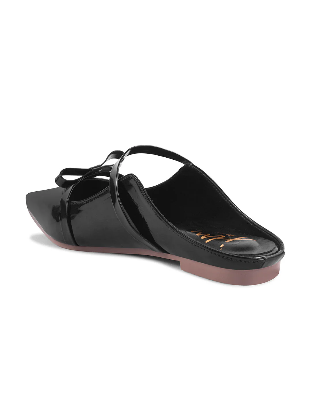 Pointed-Toe Patent Mules with Double Strap Detail - Image 14