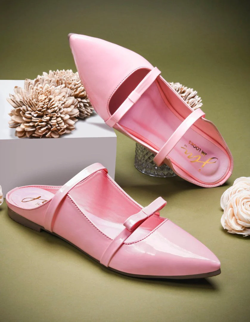 Pointed-Toe Patent Mules with Double Strap Detail - Image 3