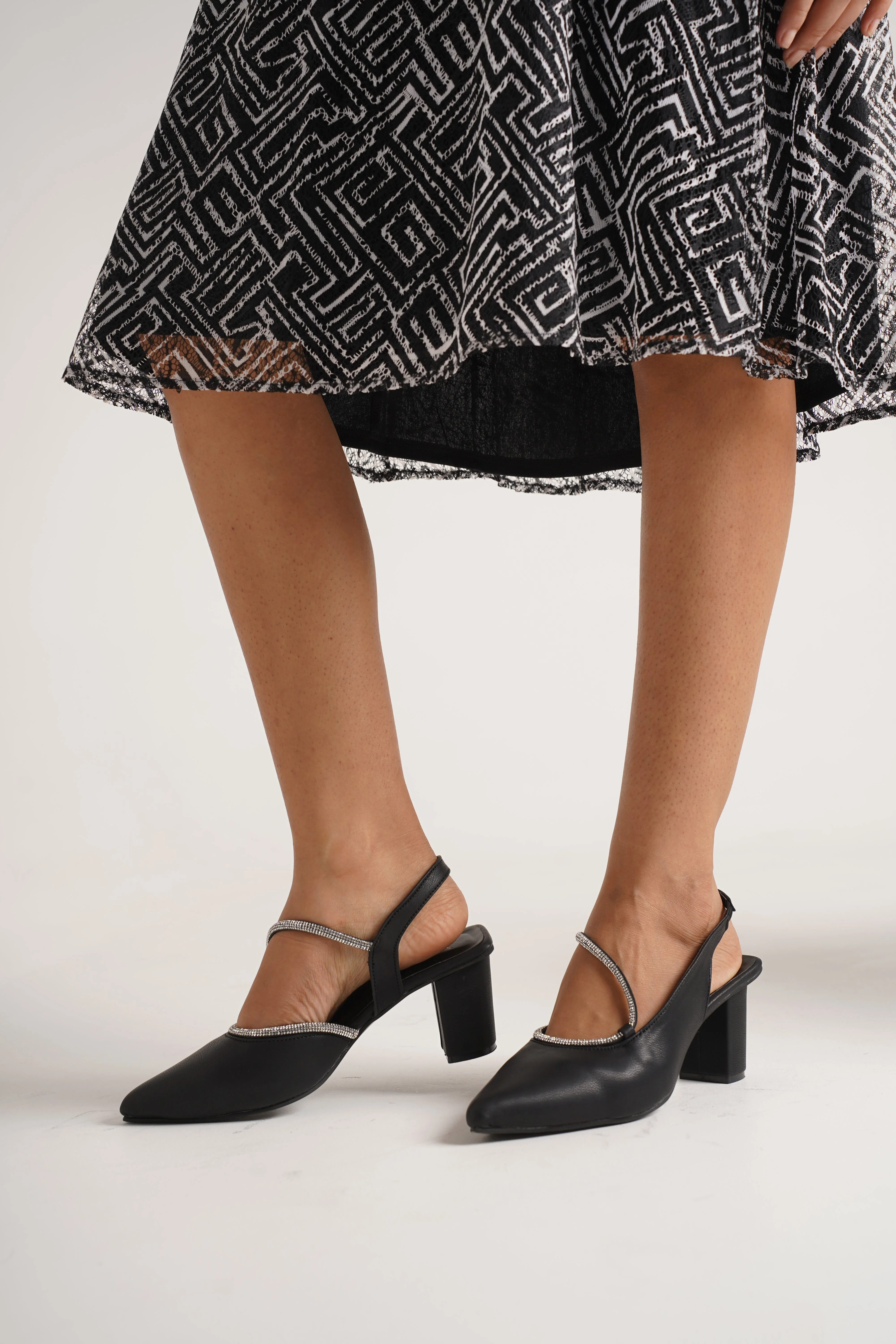 Jm Looks Dazzling Embellished Slingback Pumps