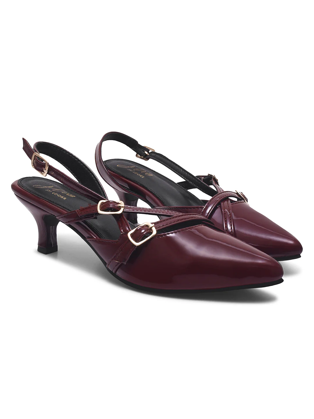 Pointed Toe Slingback Heels with Double Strap Detail - Image 17