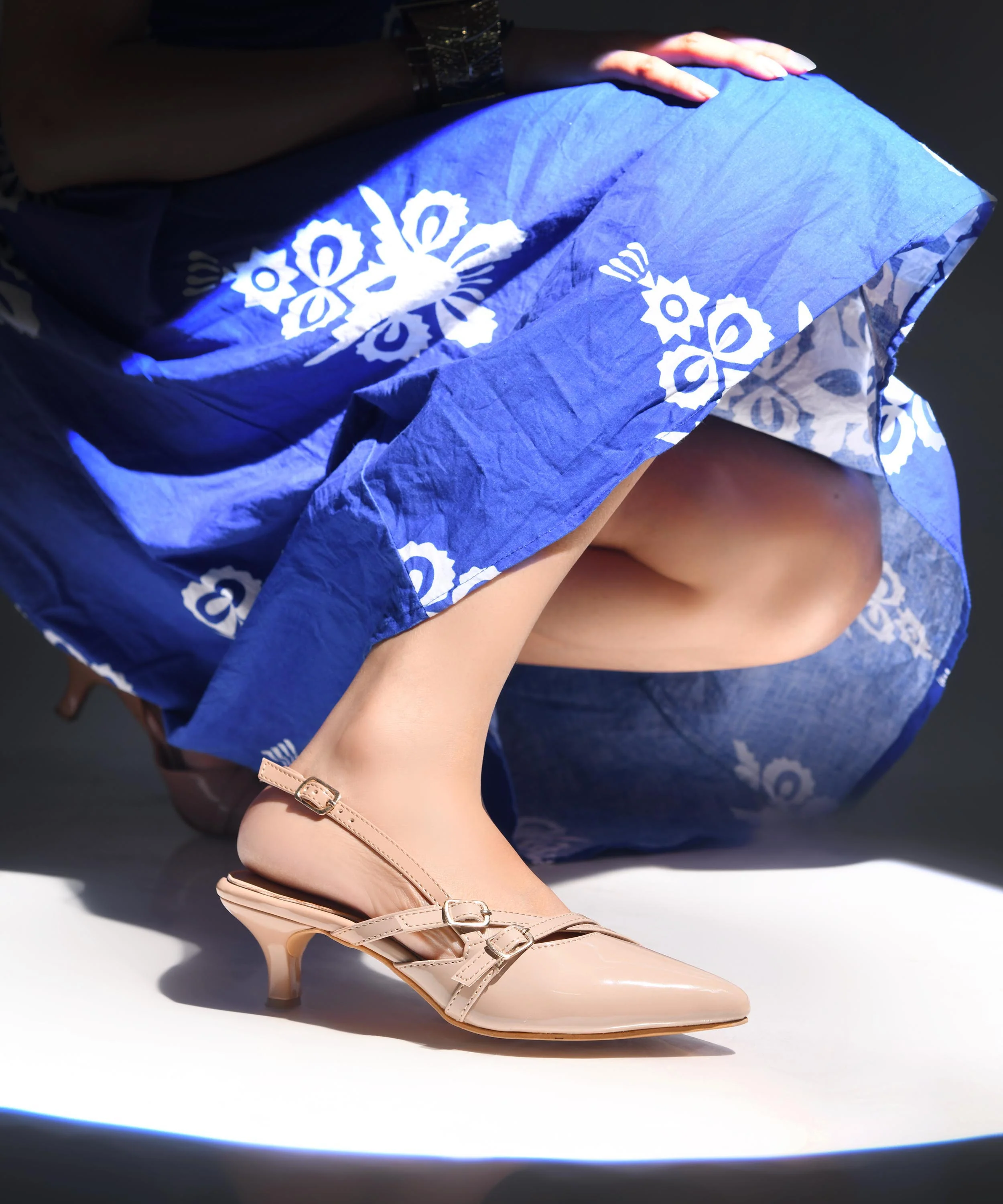 Pointed Toe Slingback Heels with Double Strap Detail - Image 4