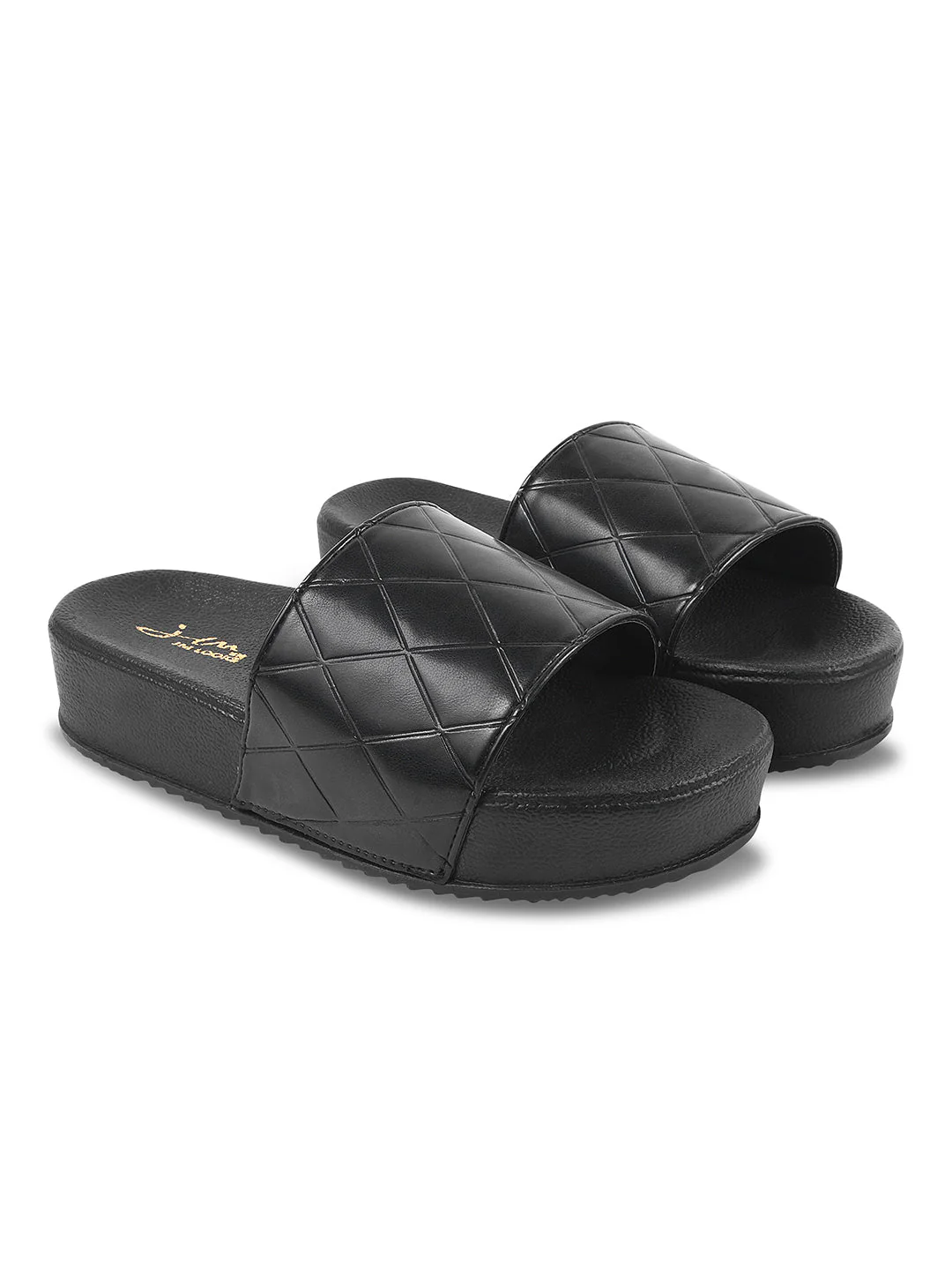 Jm Looks Quilted Strap Platform Slides - Image 11