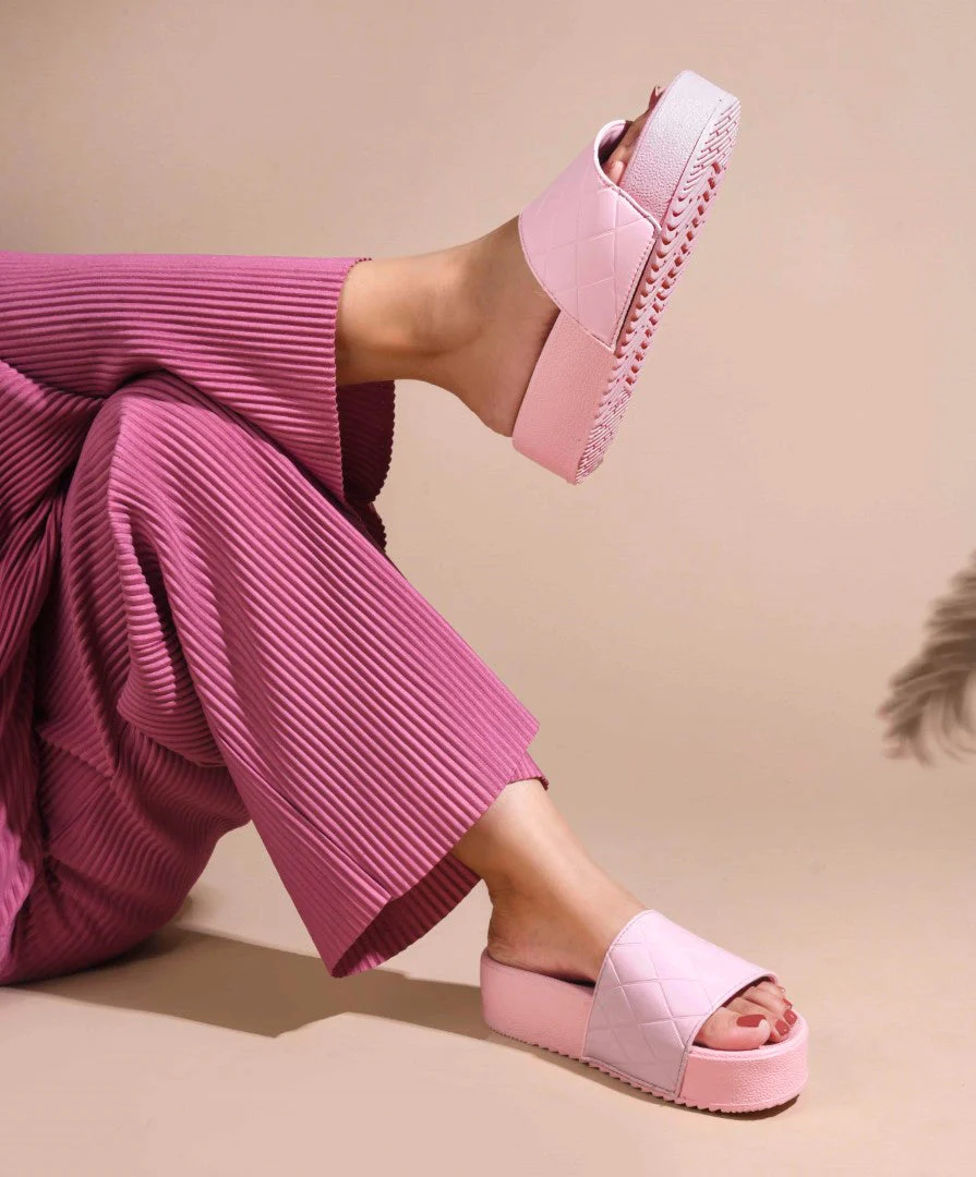 Jm Looks Quilted Strap Platform Slides - Image 16