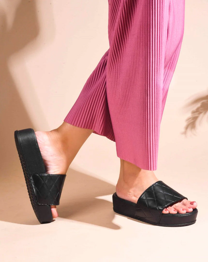 Jm Looks Quilted Strap Platform Slides - Image 9