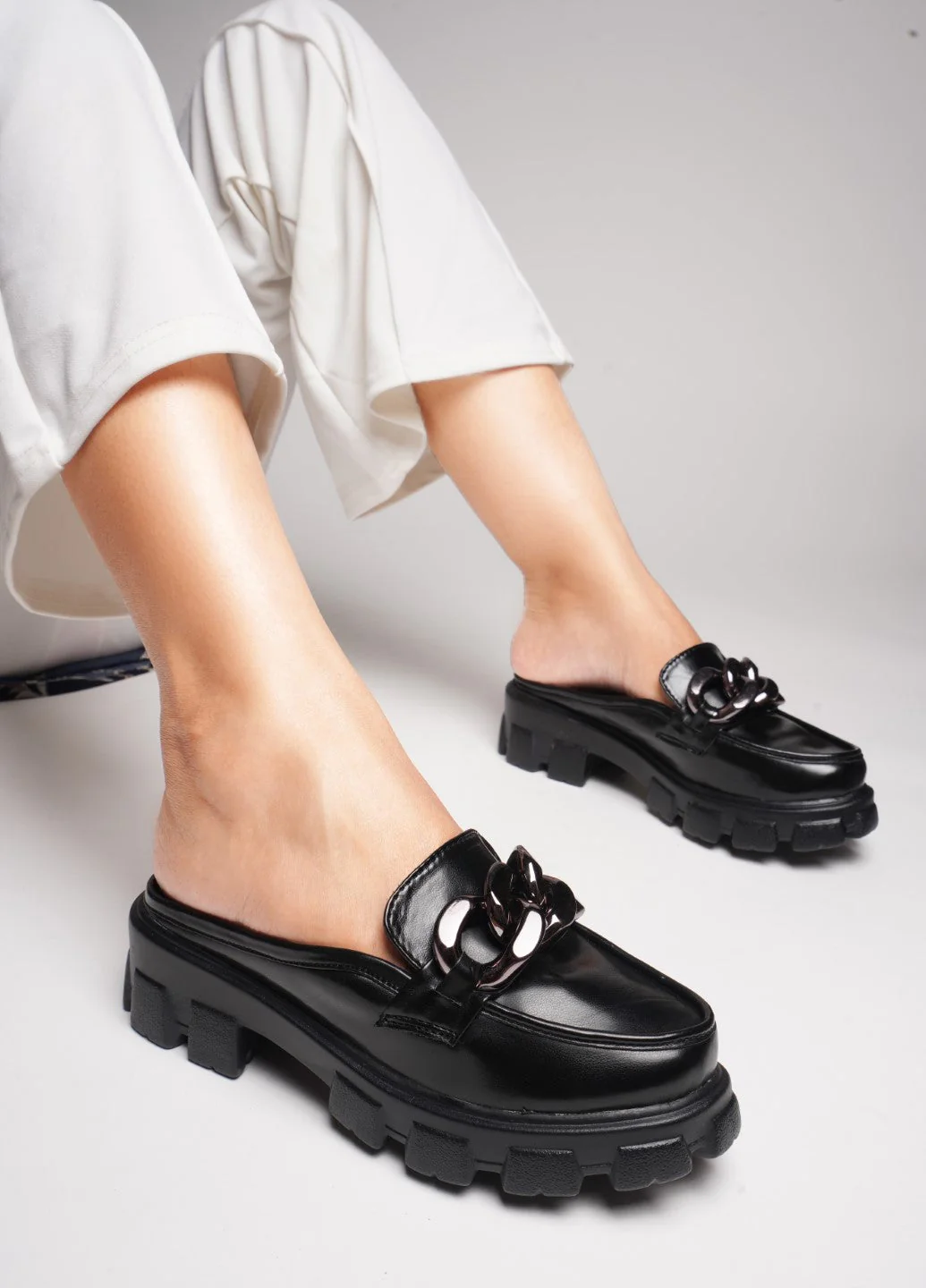 Radiant Sapphire Chain Half Loafer - Image 4