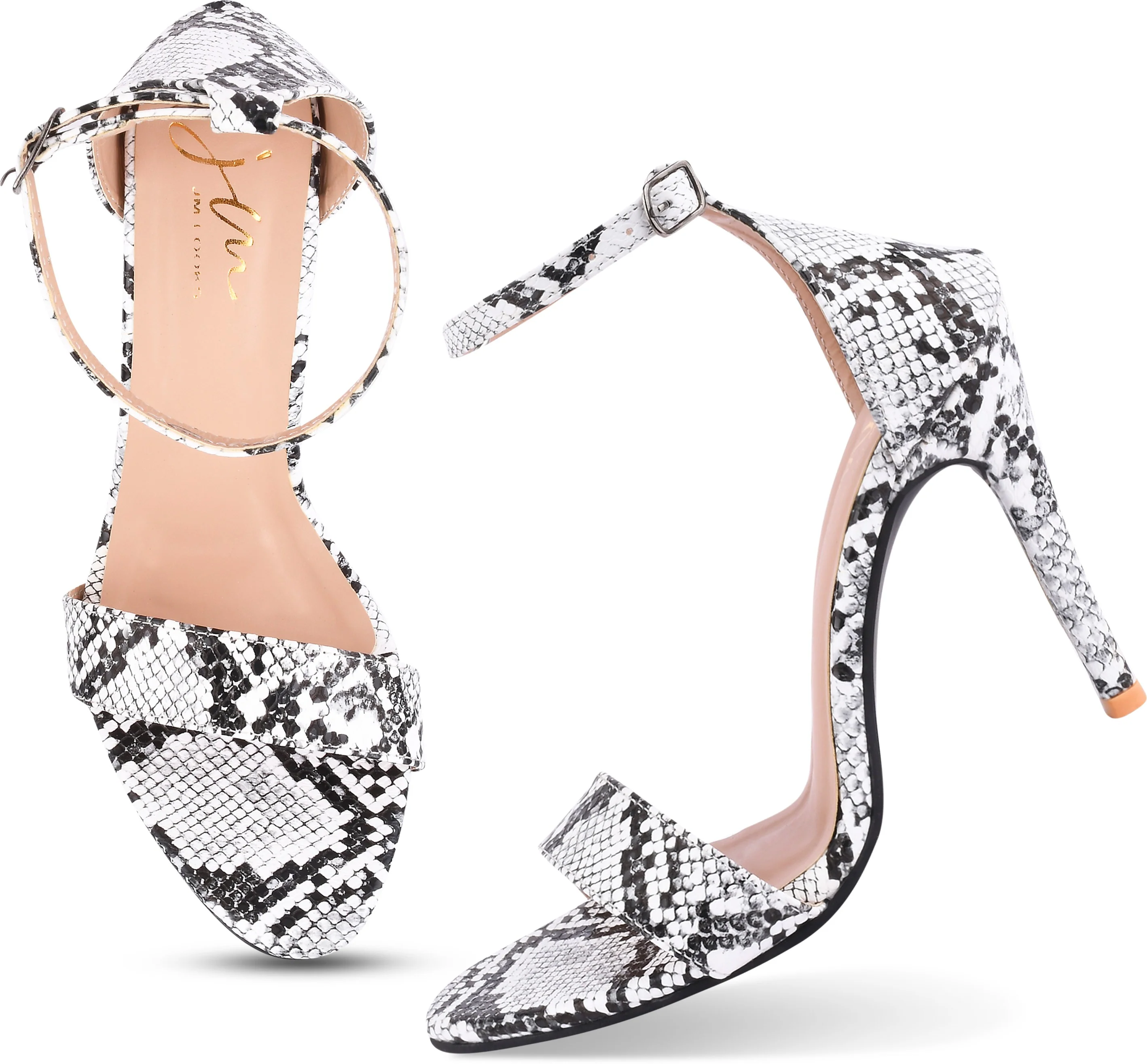 Reptilian Pattern Stiletto Heeled Sandals - Image 5
