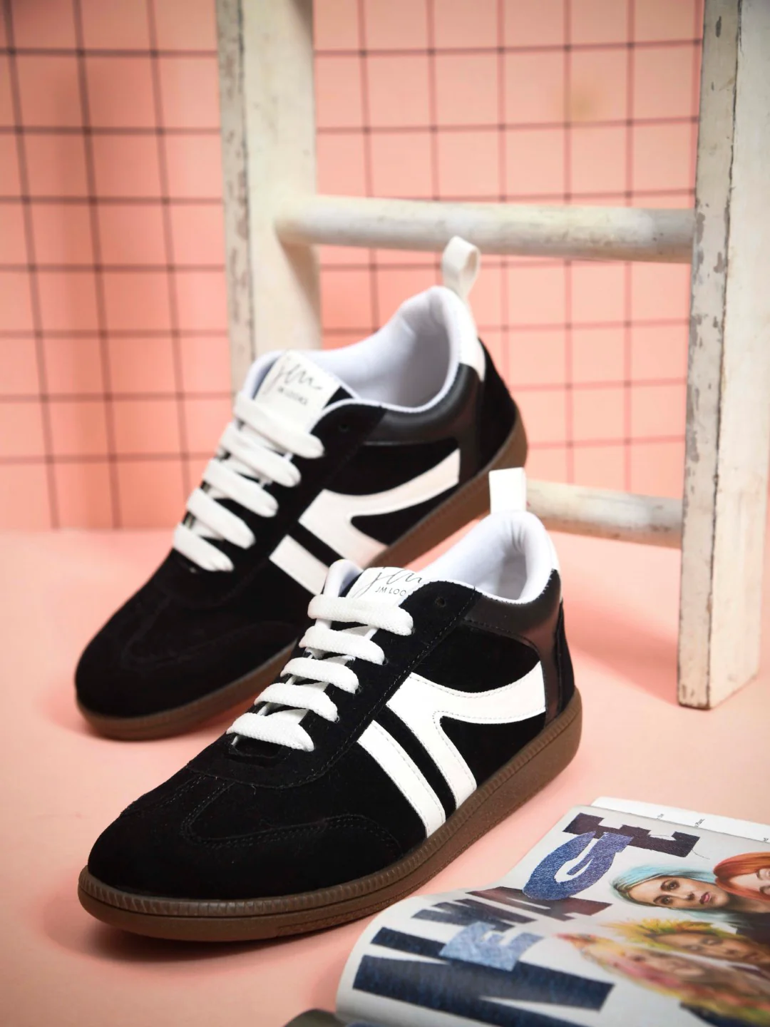 Retro Stripe Suede Sneakers - Image 11