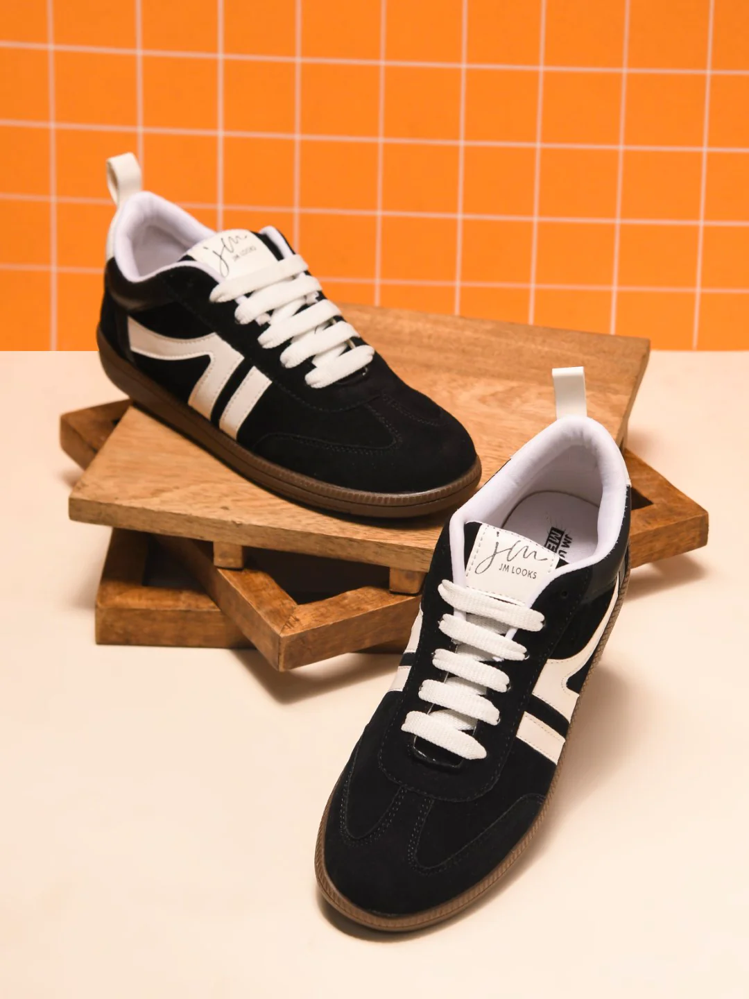 Retro Stripe Suede Sneakers - Image 12