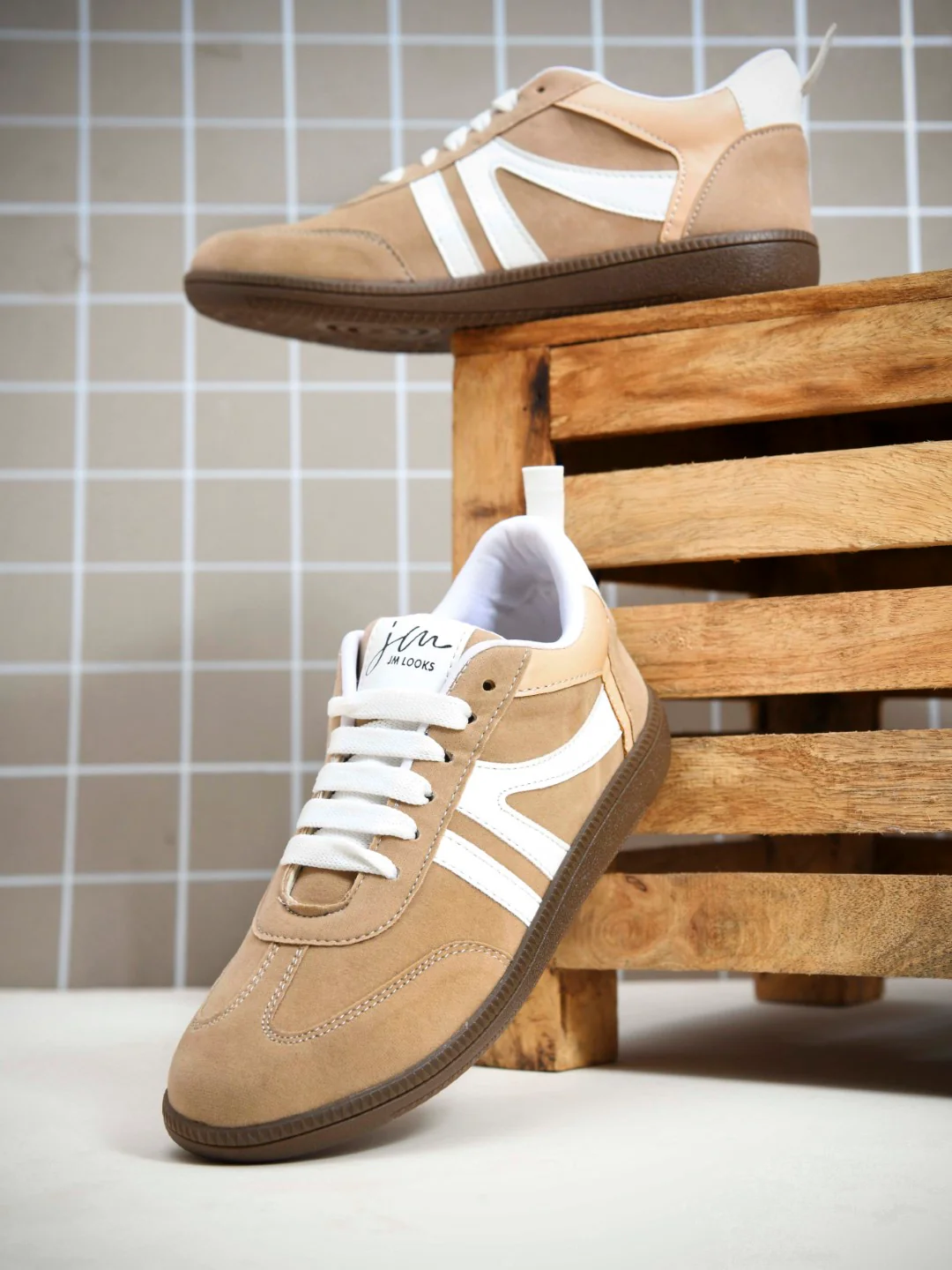 Retro Stripe Suede Sneakers - Image 5