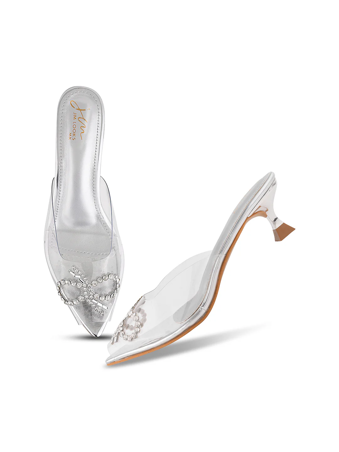 Jm Looks Women's Embellished Clear Strap Heels - Image 11