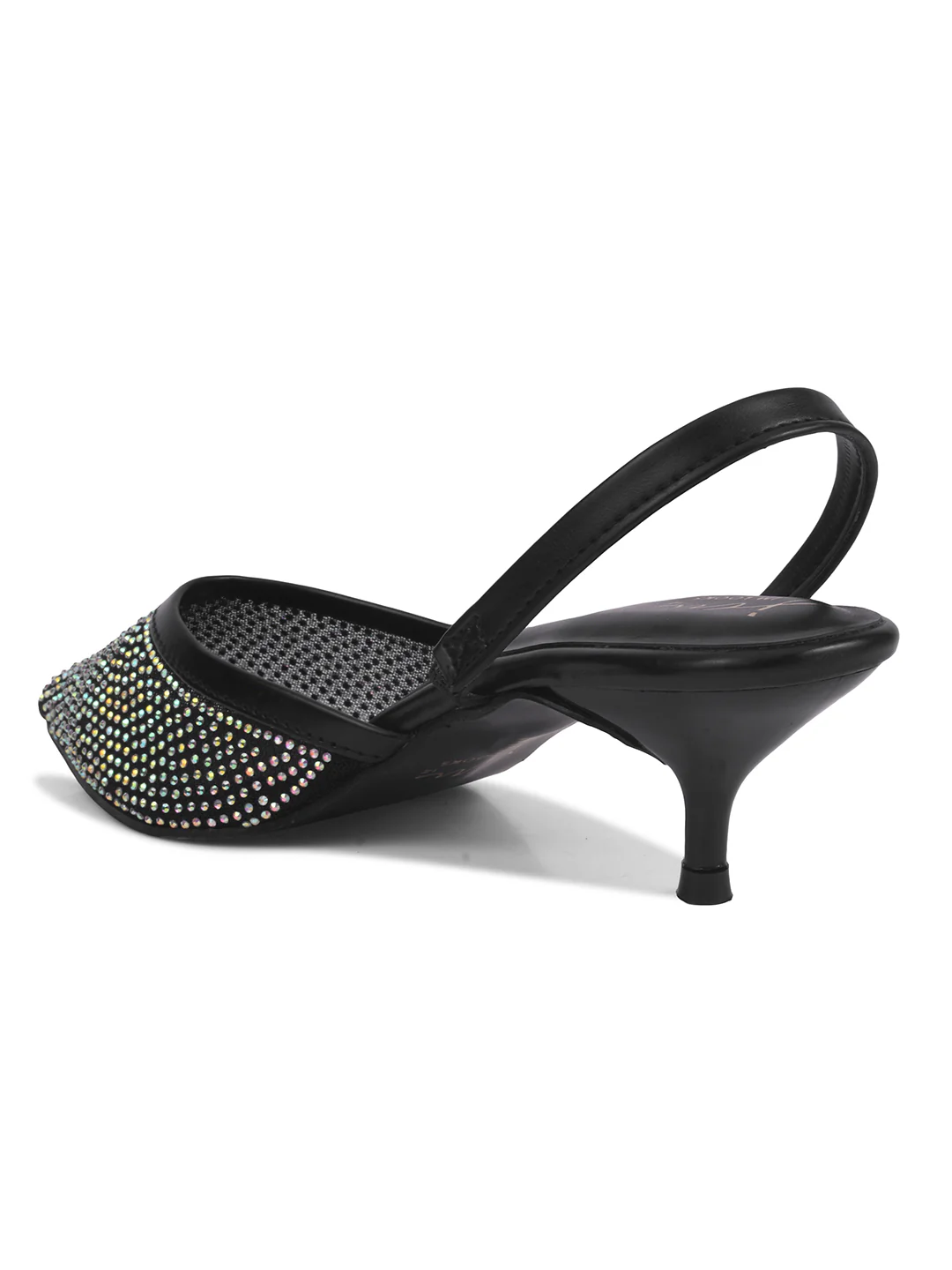 Rhinestone Embellished Pointed-Toe Kitten Heel Slingbacks - Image 12