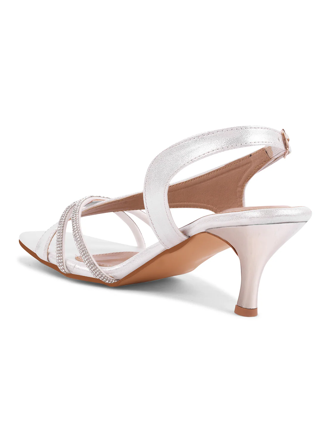 Rhinestone Slingback Block Heel Sandals - Image 10