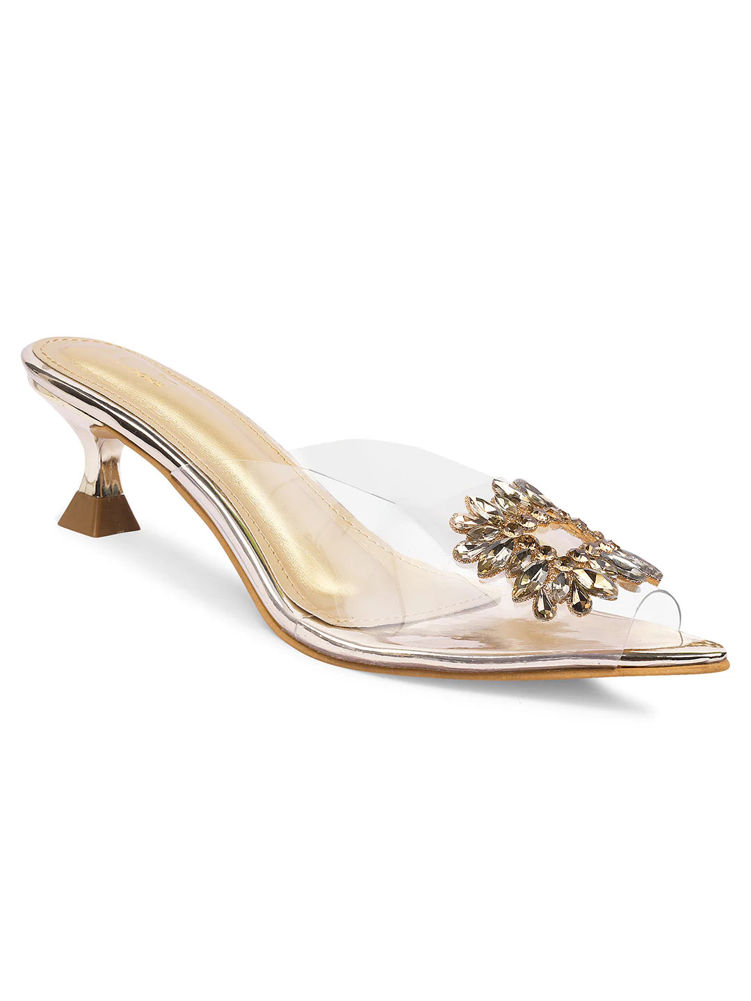 Rhinestone Transparent Low Heels - Image 12