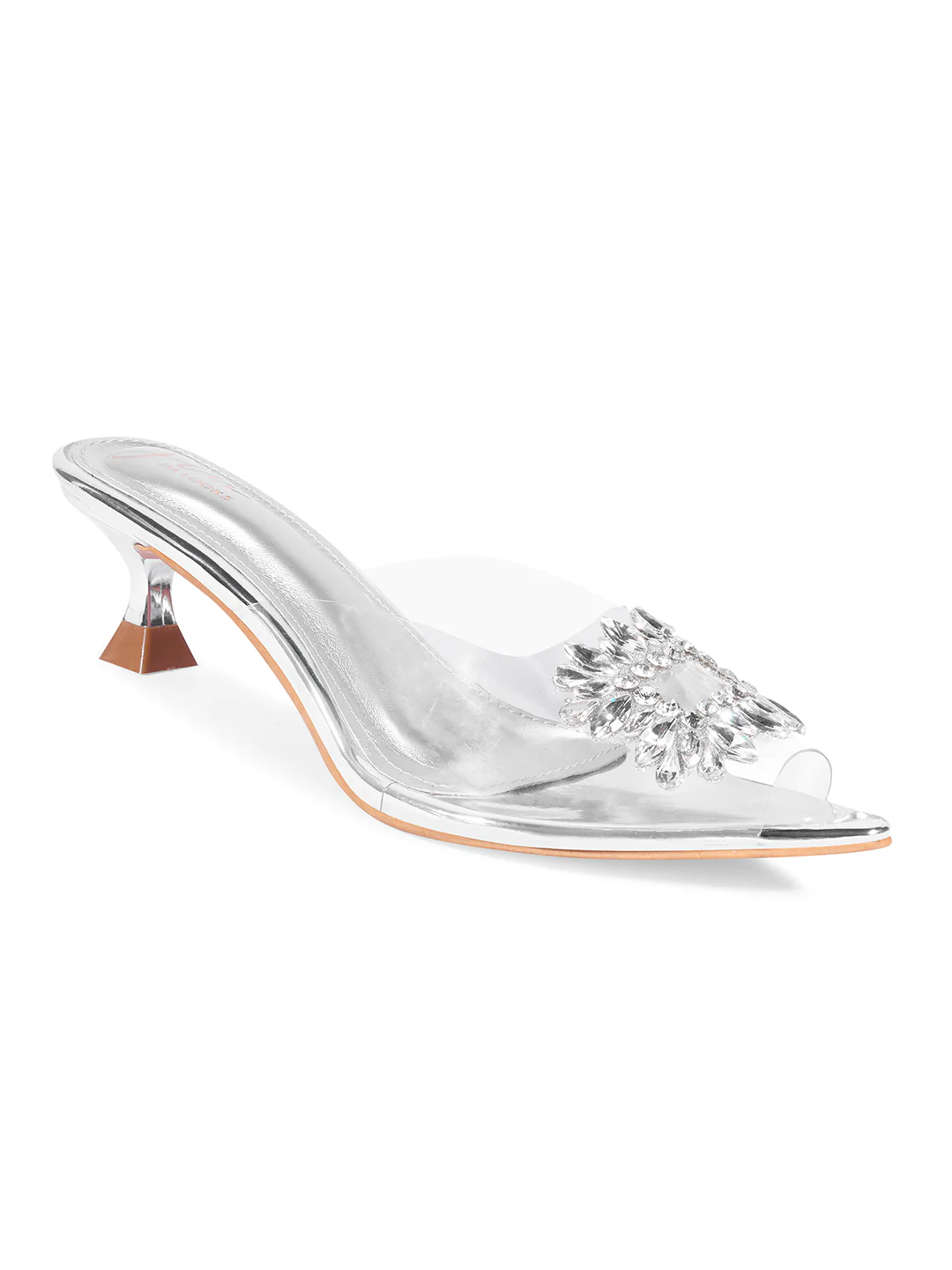 Rhinestone Transparent Low Heels - Image 18