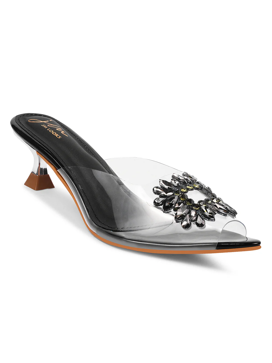 Rhinestone Transparent Low Heels - Image 6