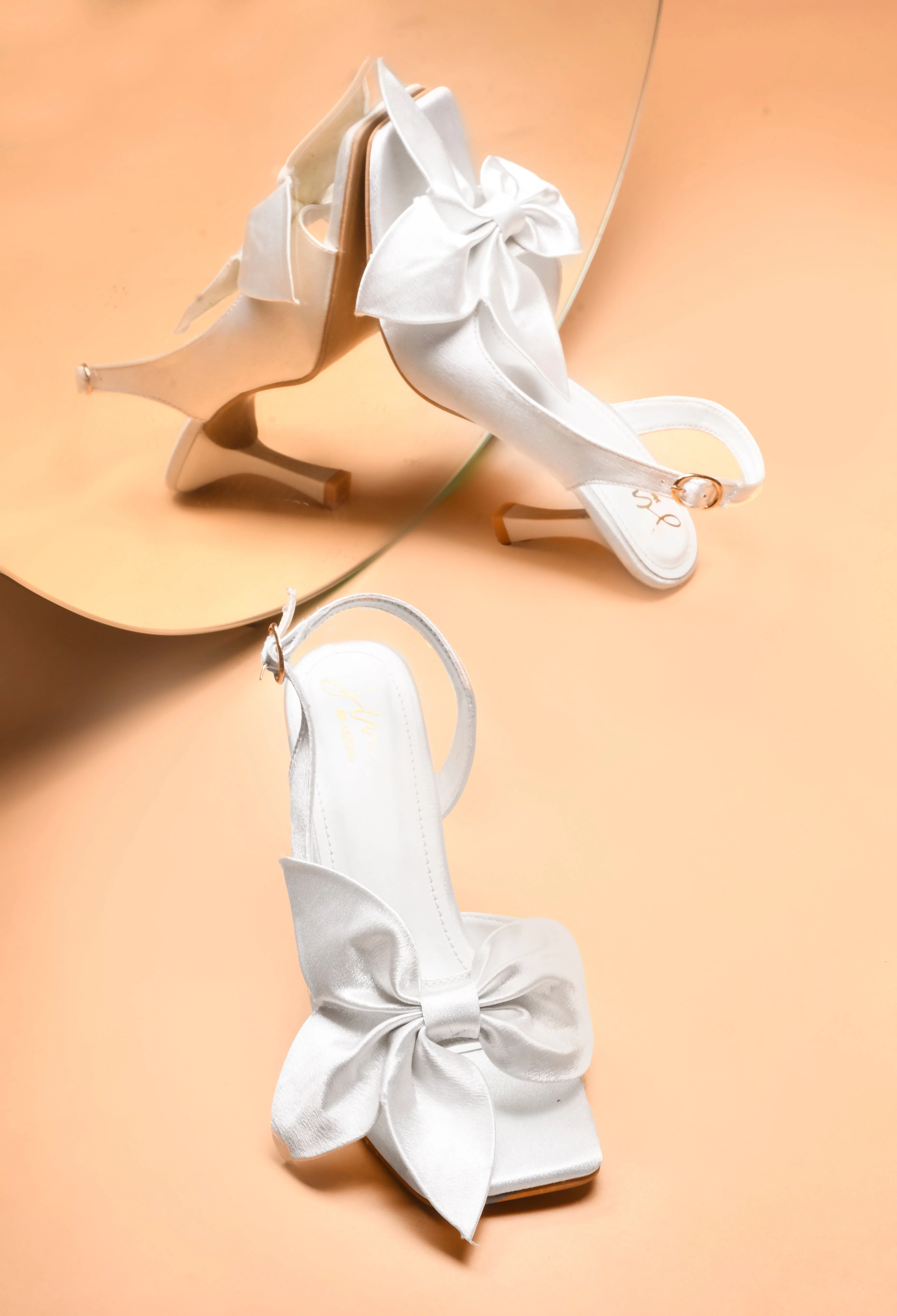 Jm Looks Women's Bow Detail Ankle Strap Heels