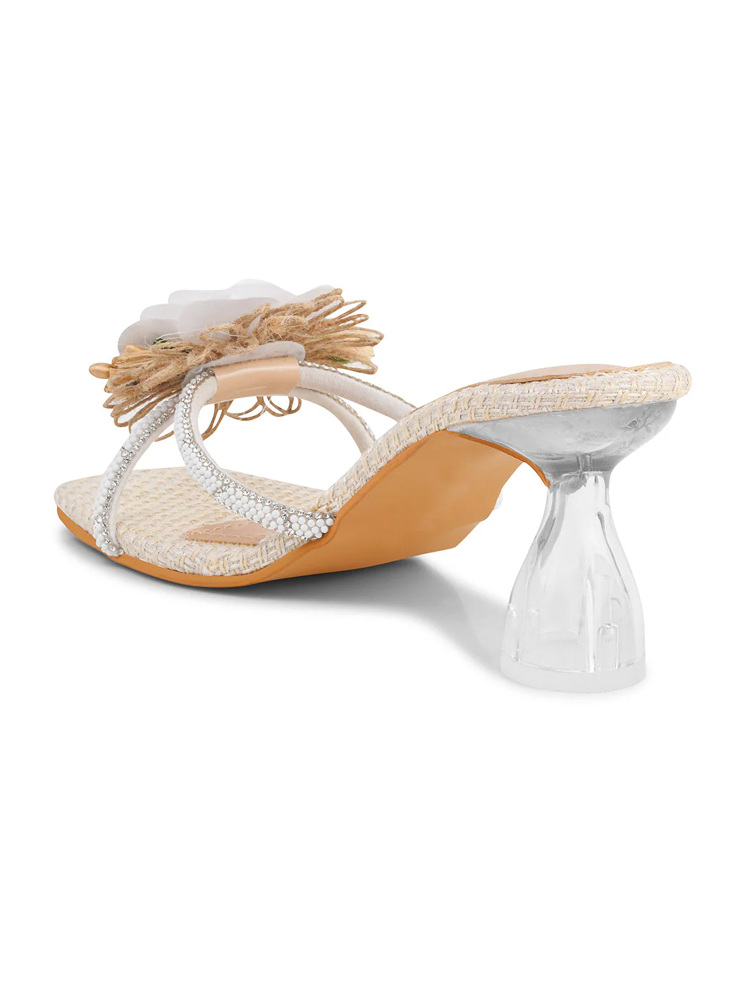 Jm Looks Floral Embellished Square Toe Heels - Image 12