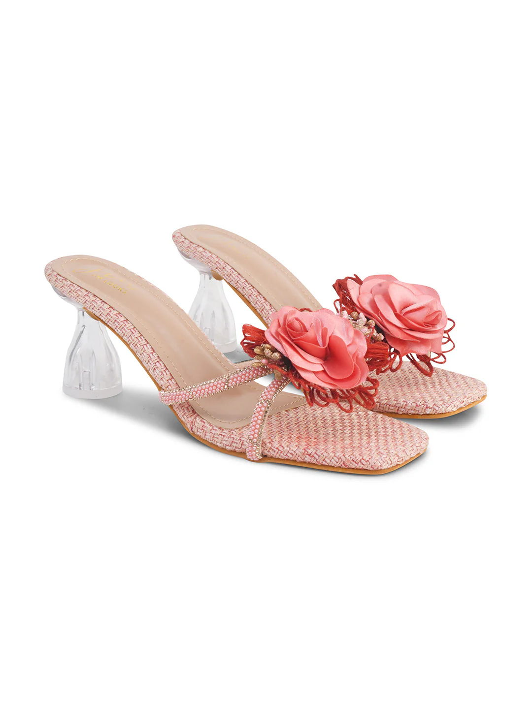 Jm Looks Floral Embellished Square Toe Heels - Image 17
