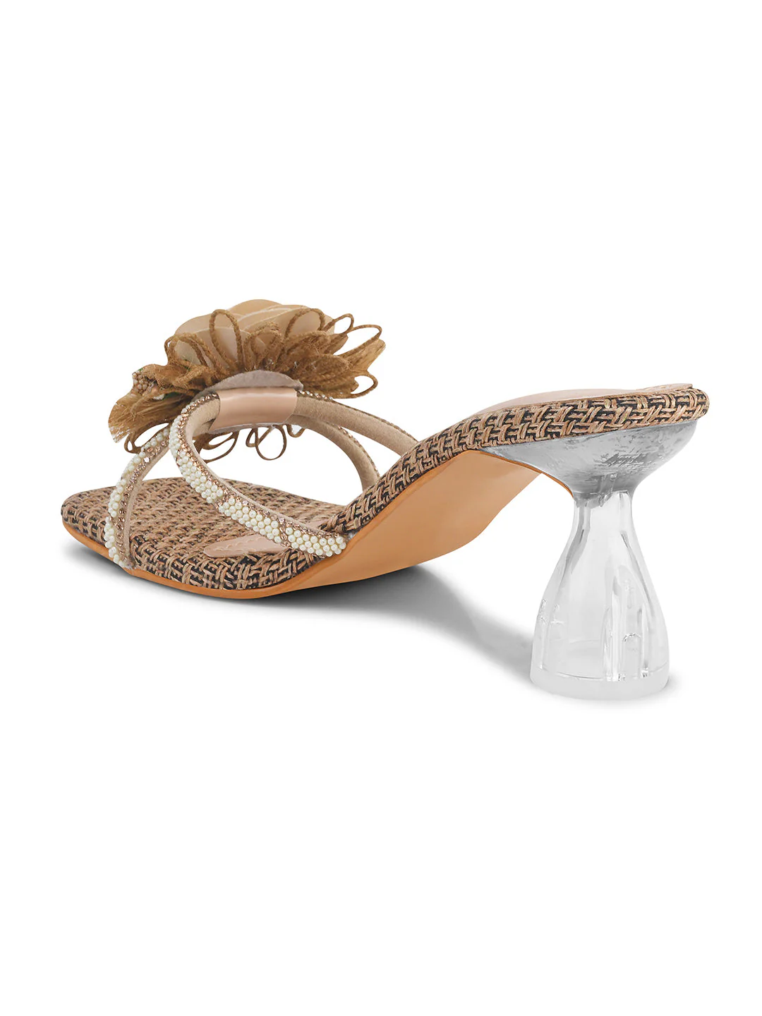 Jm Looks Floral Embellished Square Toe Heels - Image 6