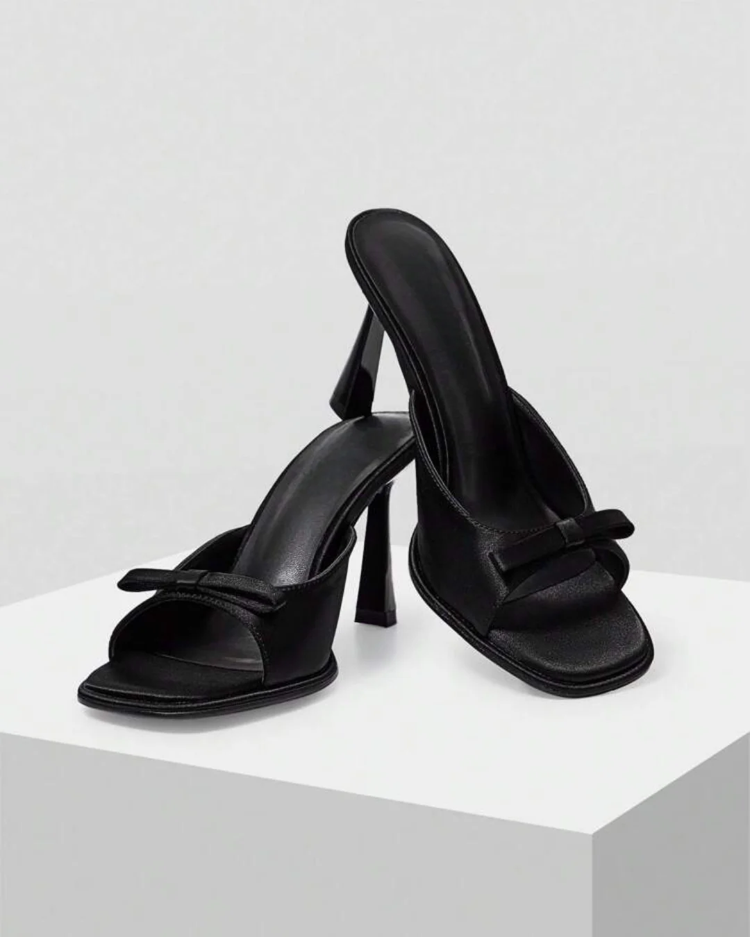 JM Looks Bow Detail Heeled Mules - Image 12