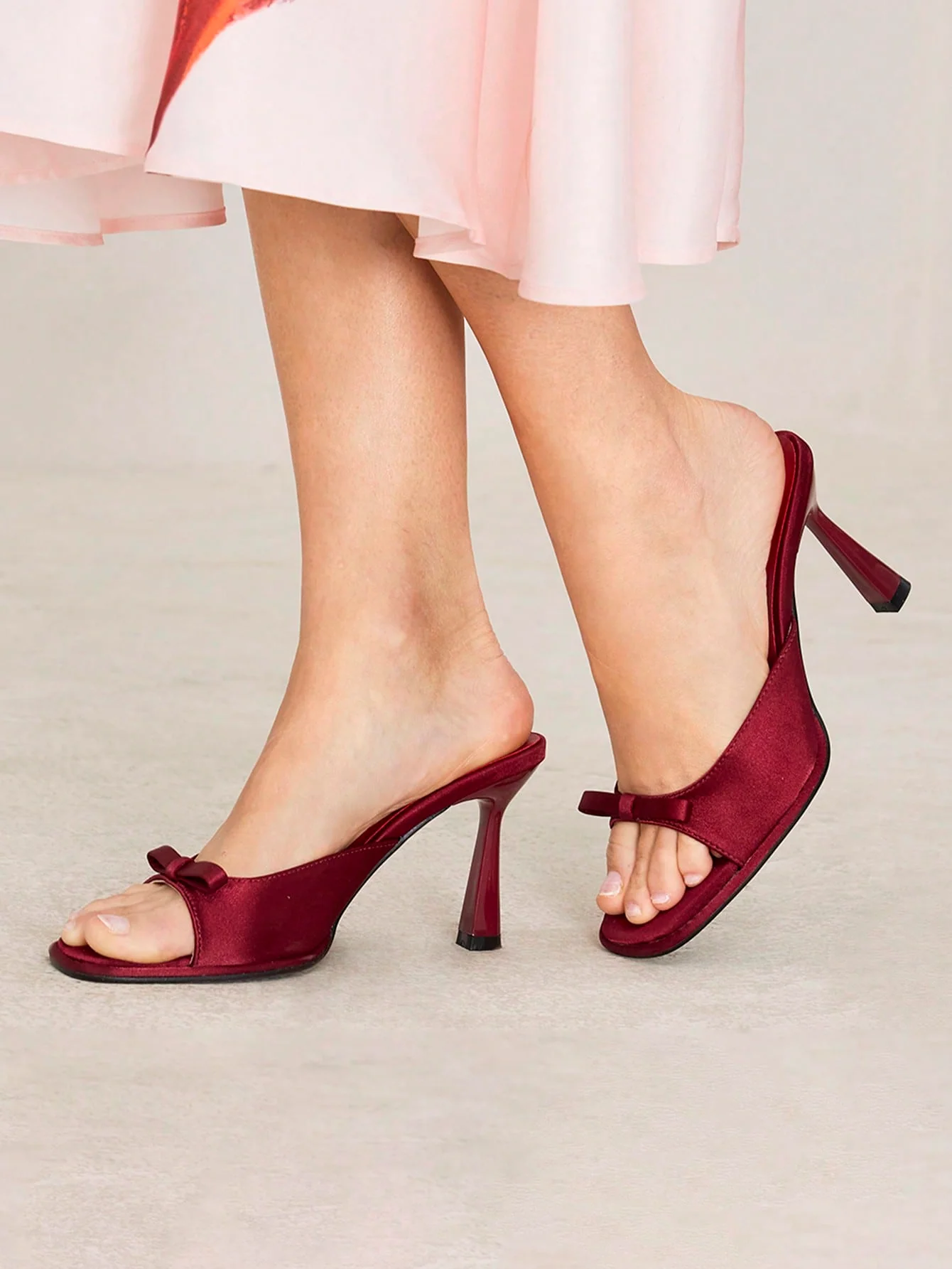 JM Looks Bow Detail Heeled Mules - Image 15