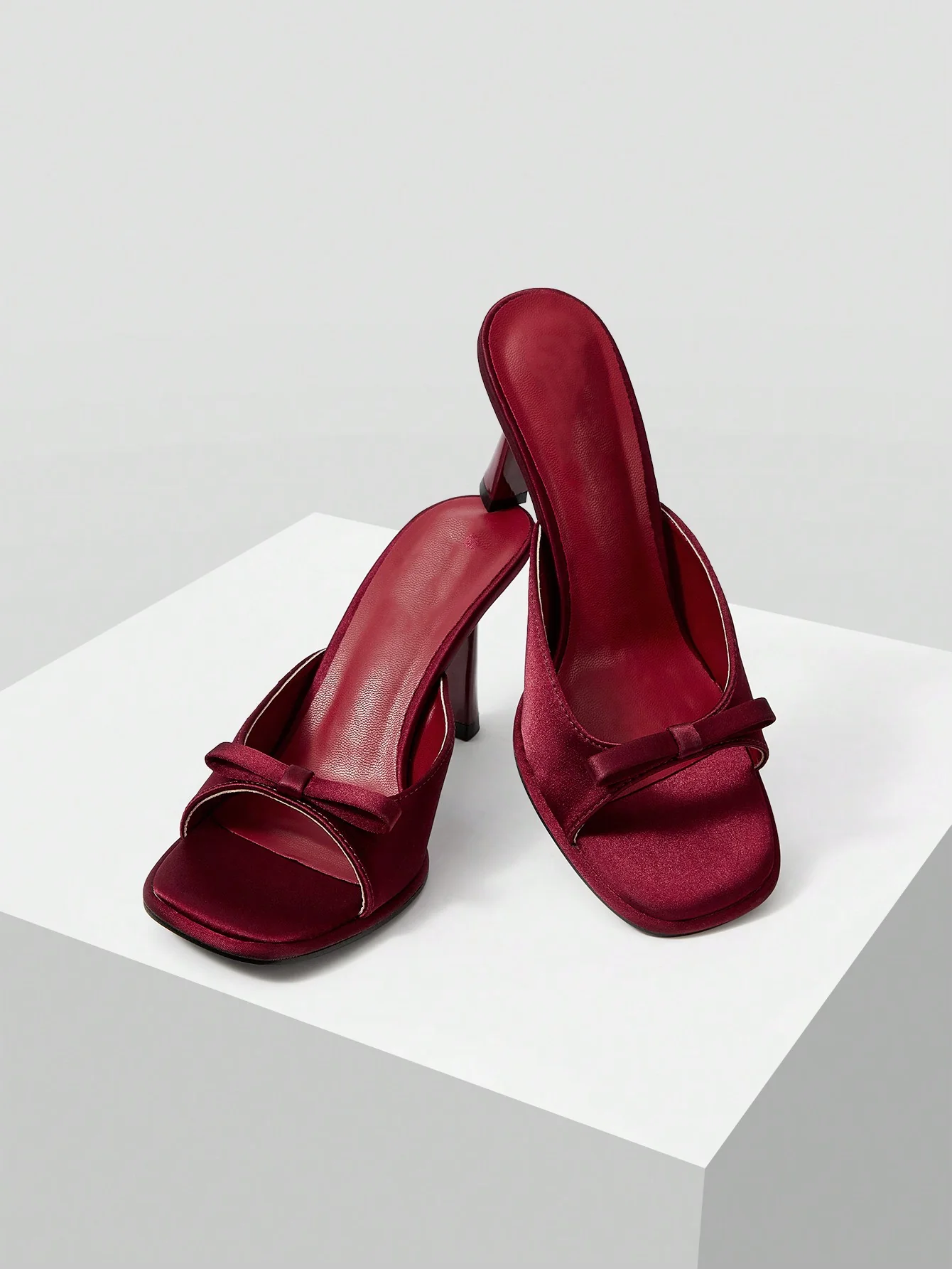 JM Looks Bow Detail Heeled Mules - Image 19