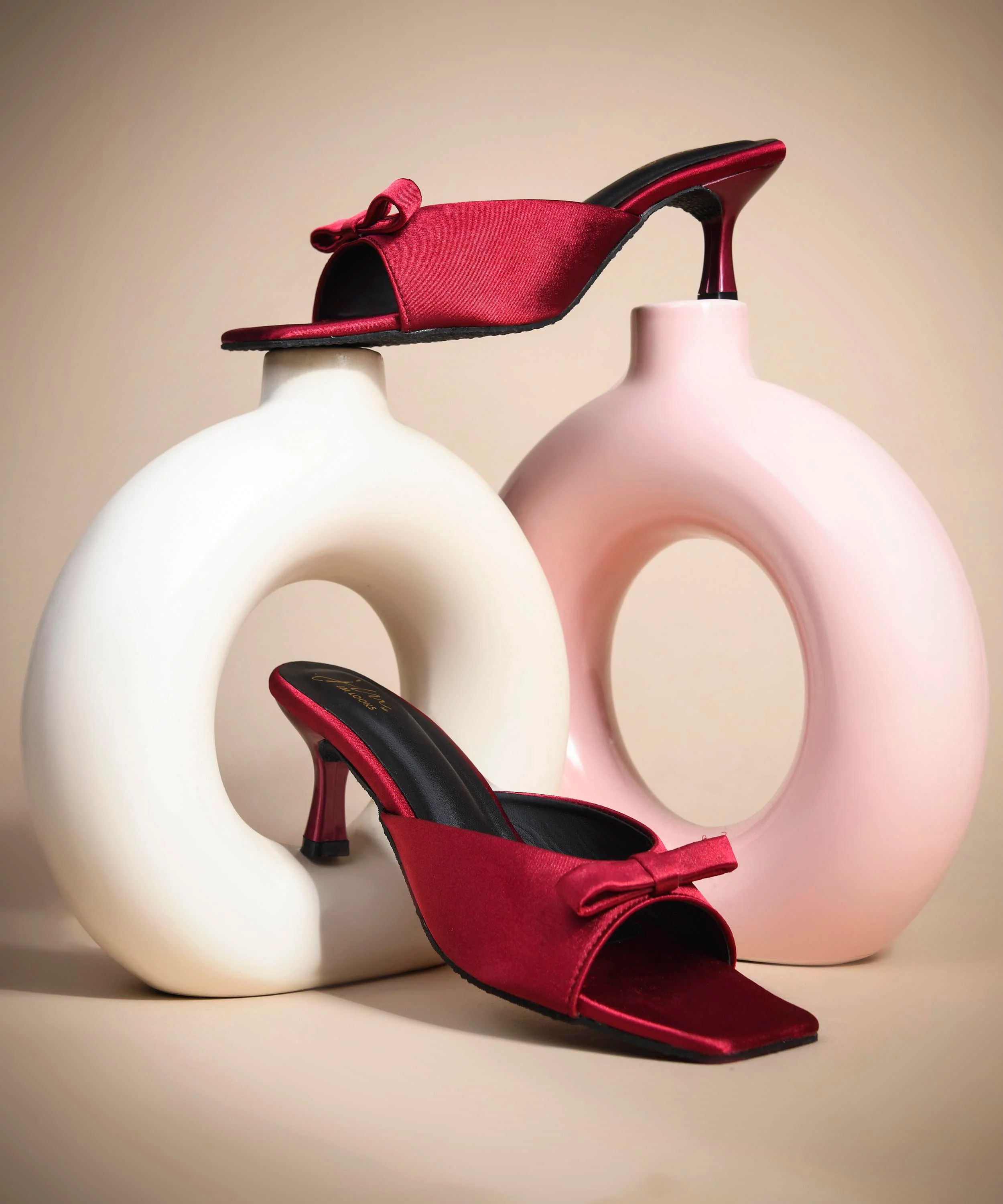 Satin Square-Toe Bow Mules - Image 3